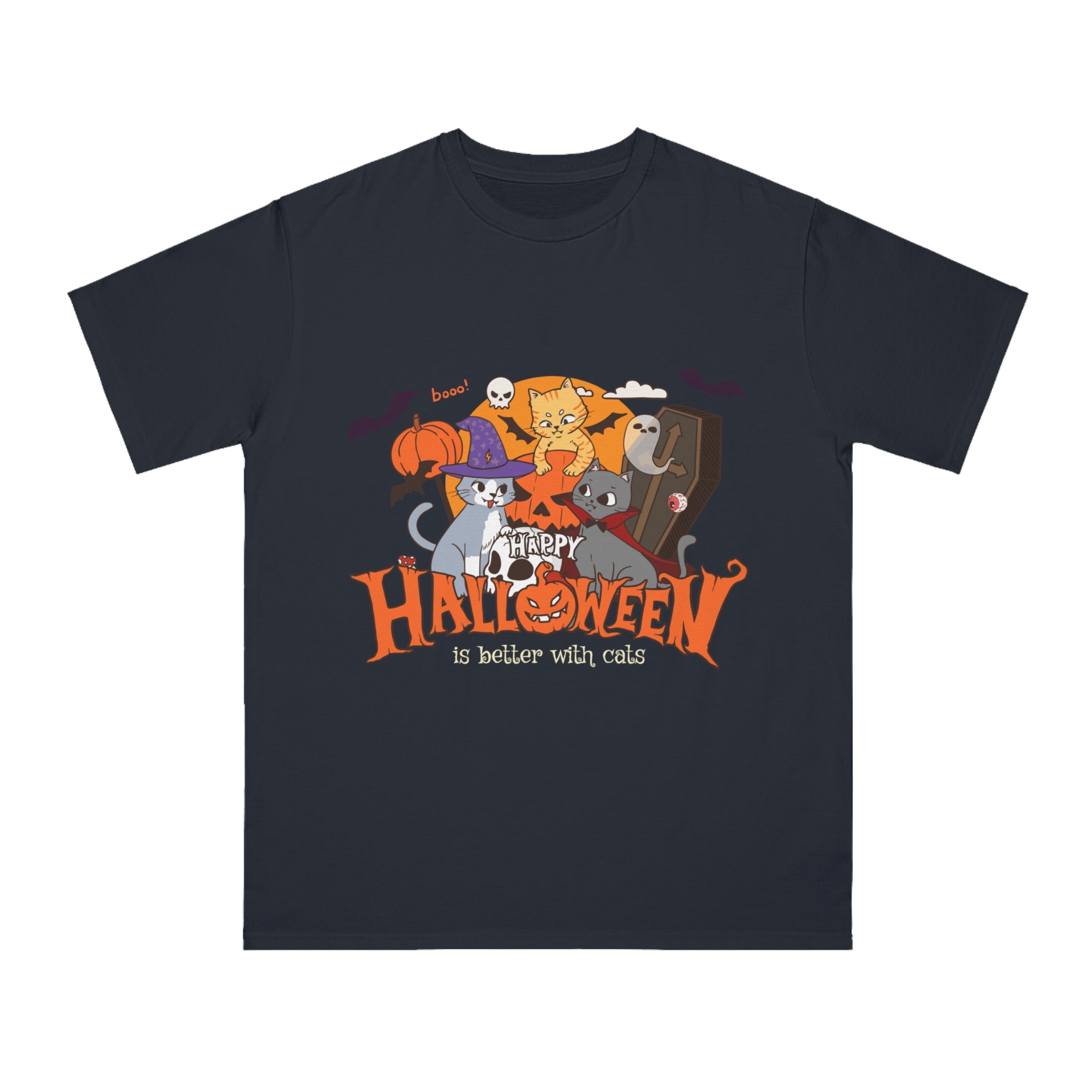 Halloween is Better with Cats | Organic Unisex Classic T-Shirt