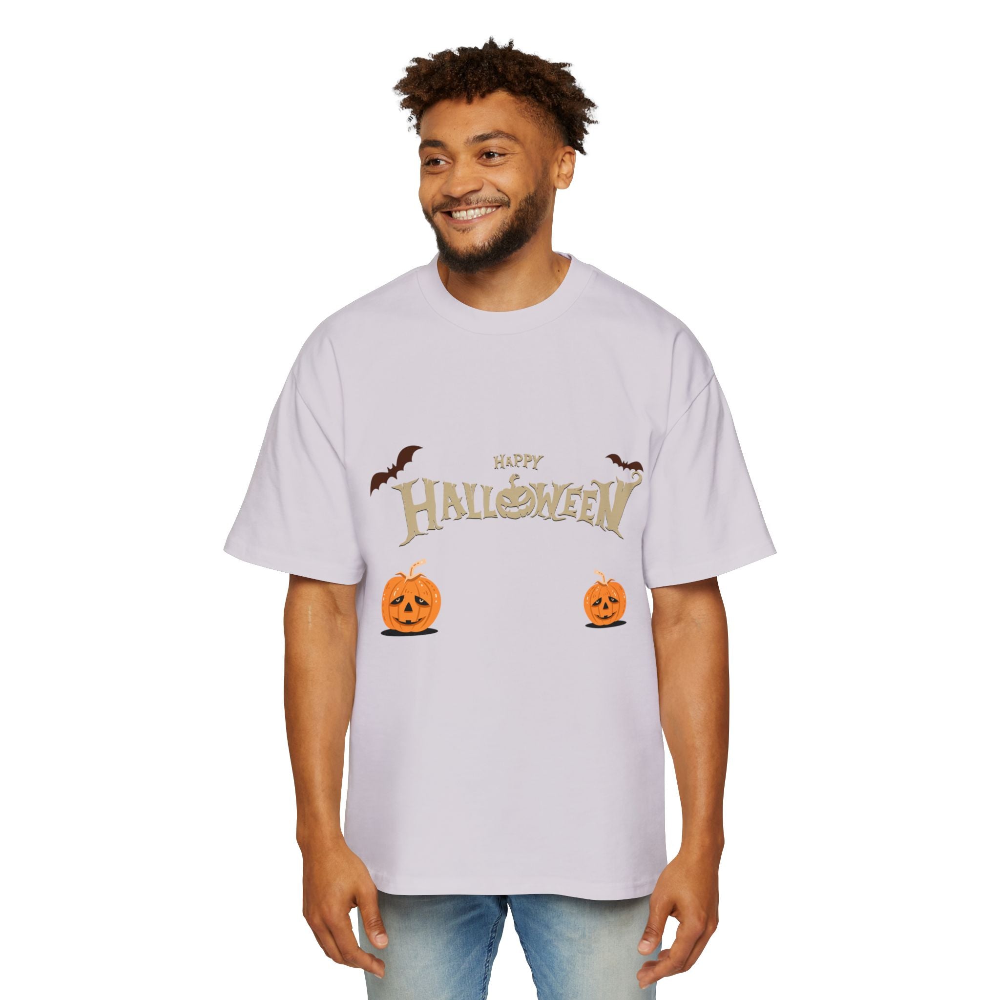 Halloween with Pumpkins | Men's Heavy Oversized Tee