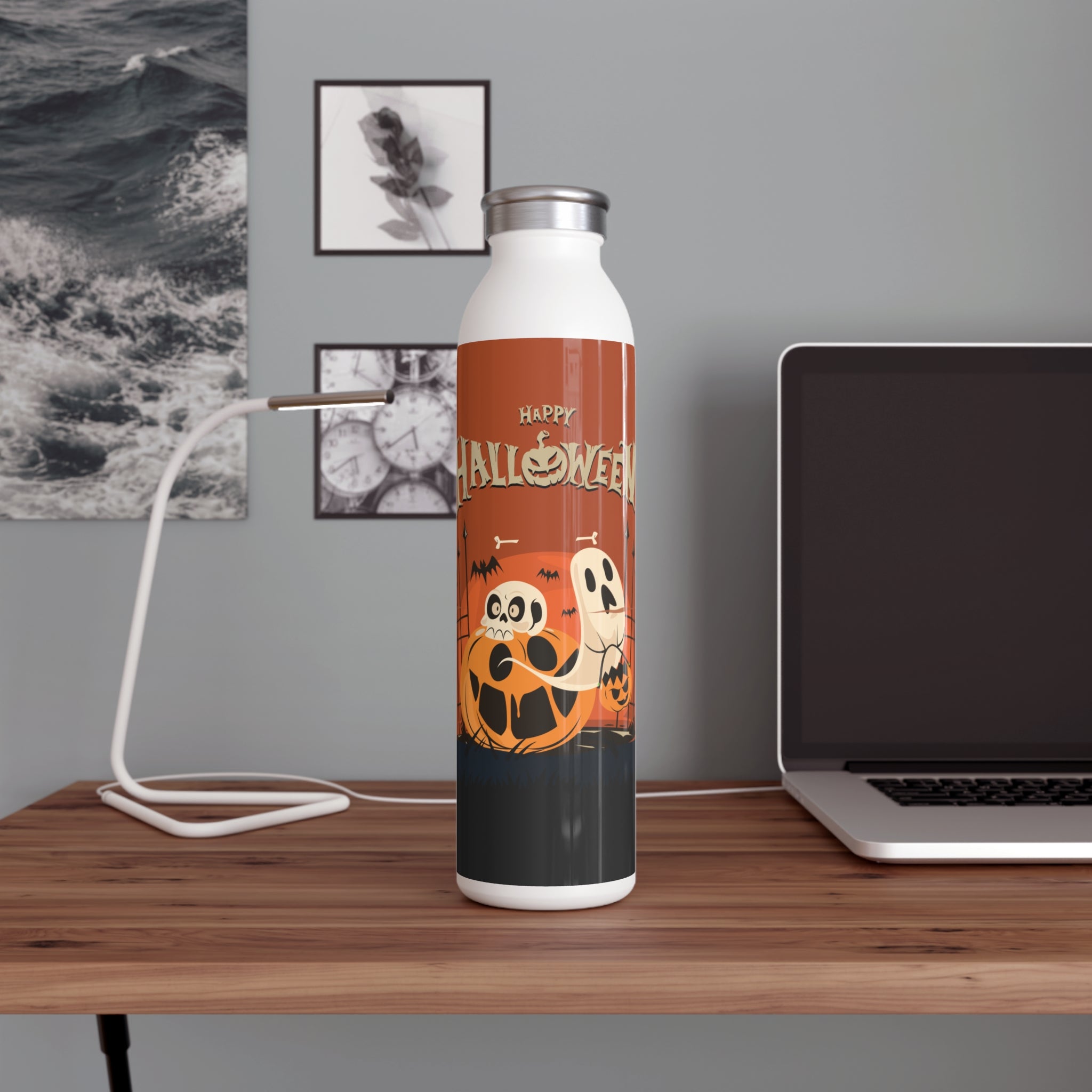 Happy Halloween with Pumpkin | Slim Water Bottle