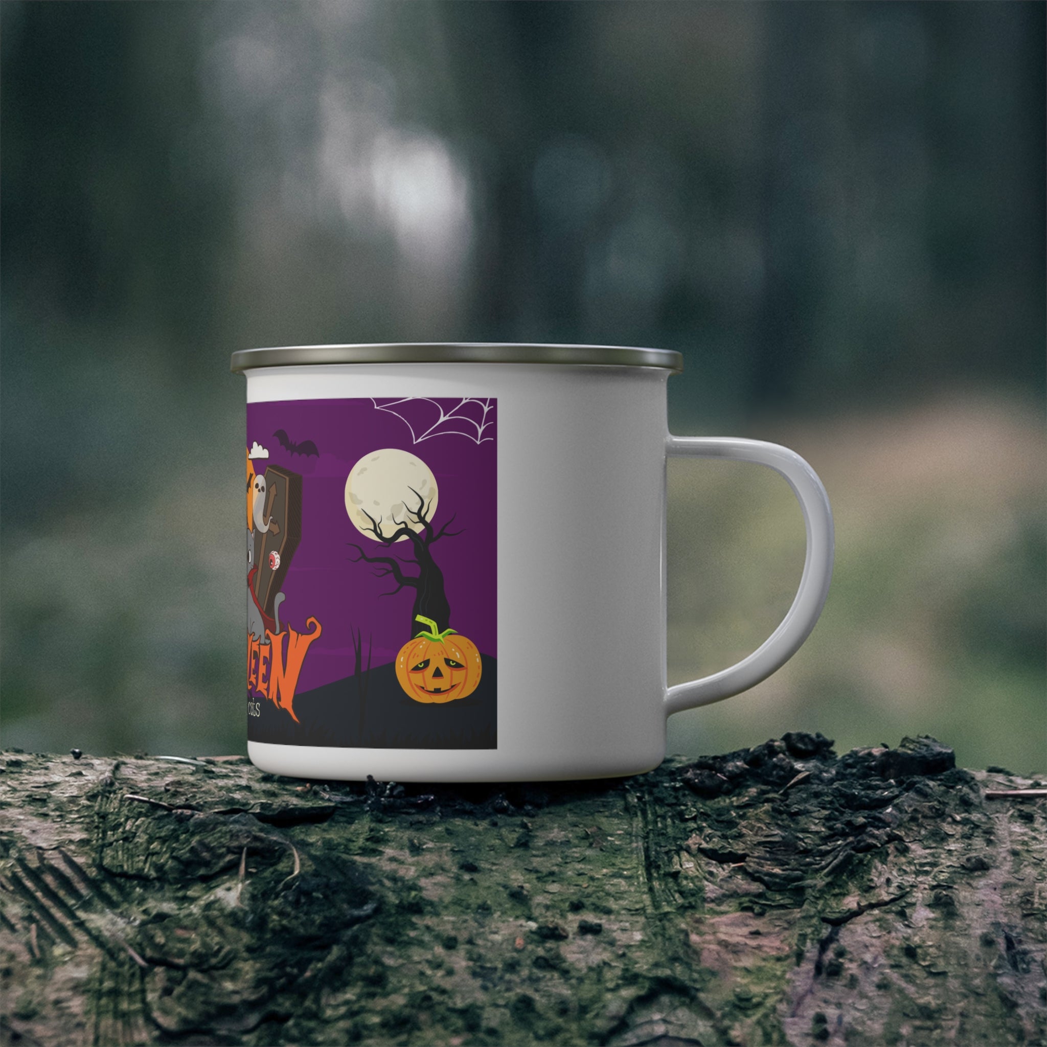 Happy Halloween is Better with Cats | Enamel Camping Mug
