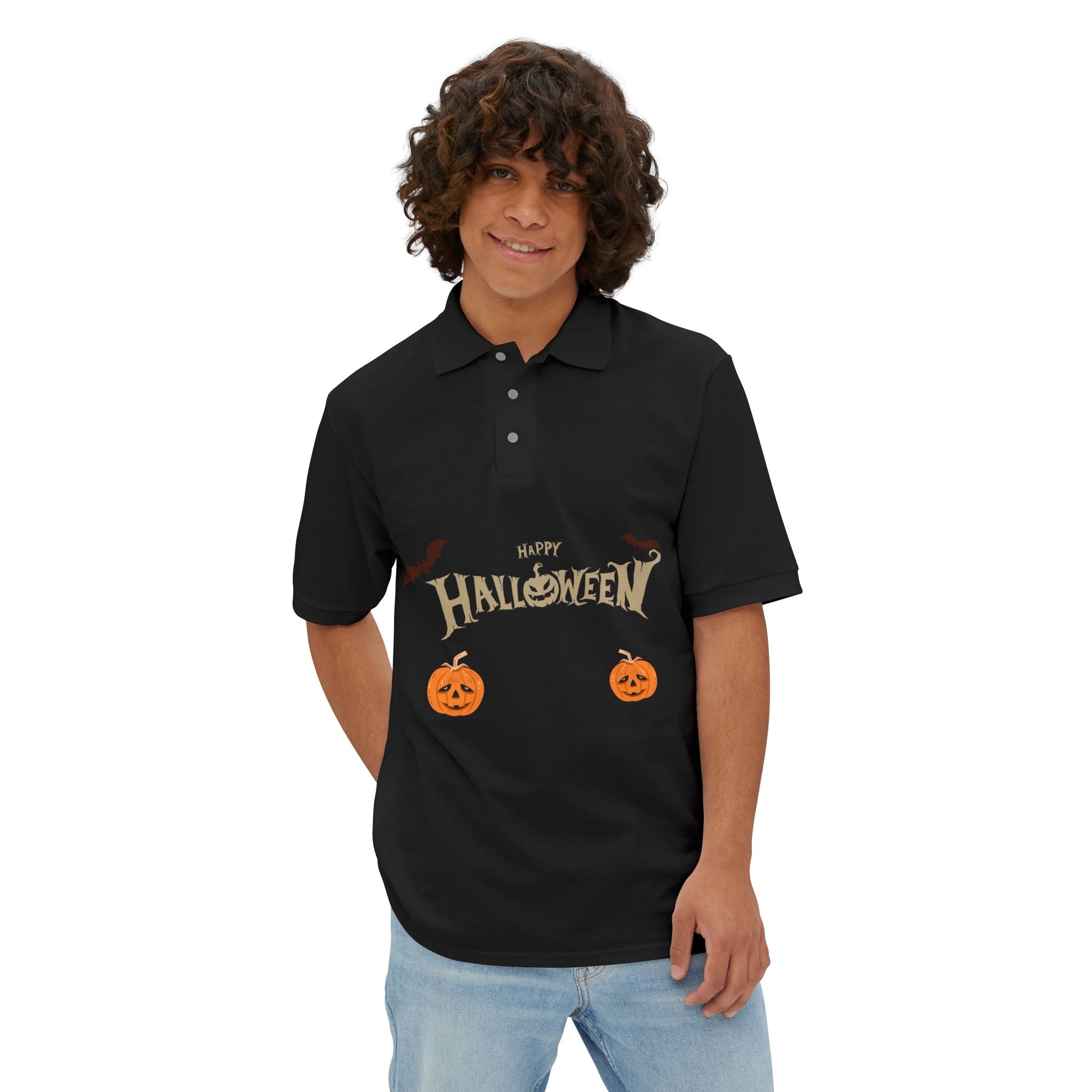 Halloween with Pumpkins | Men's Piqué Polo