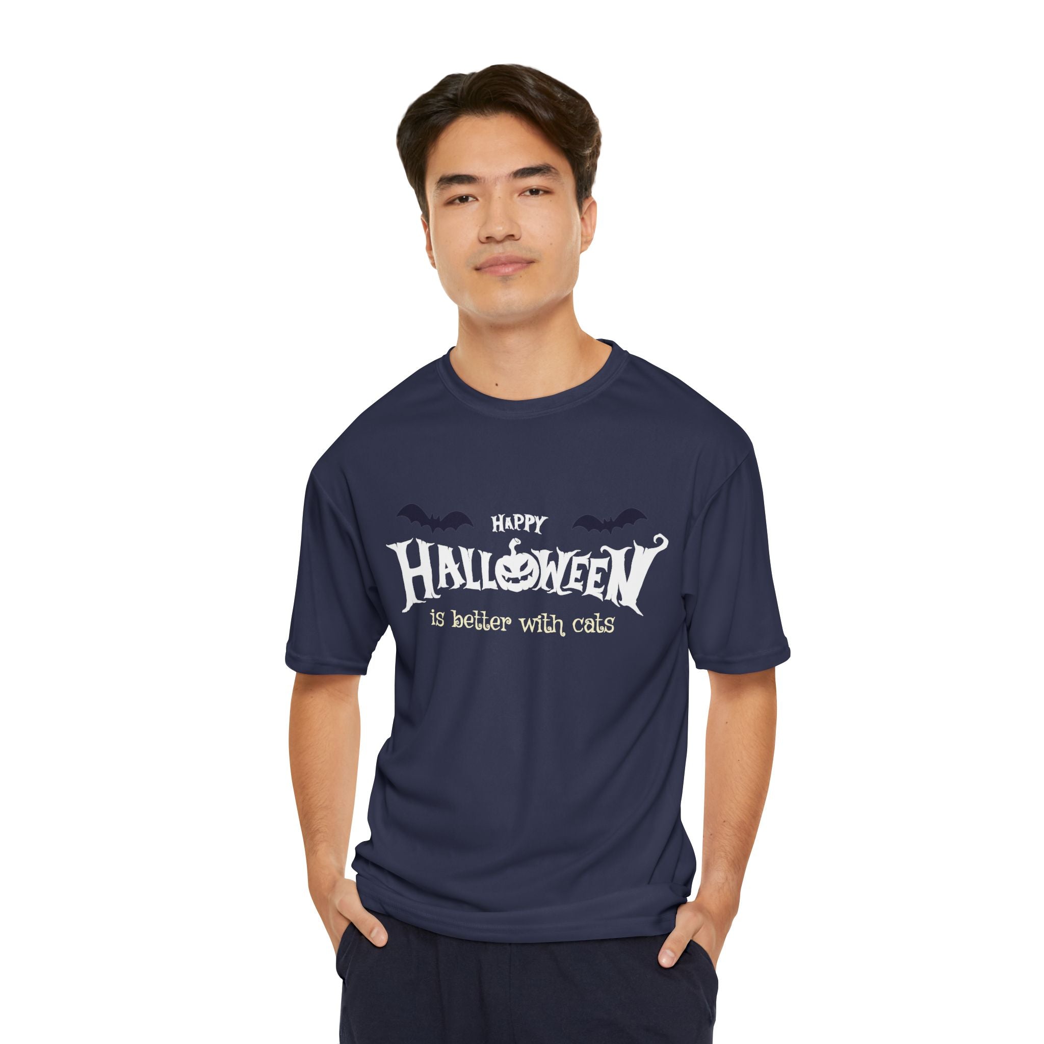 Halloween with Witch's Cats | Men's Performance T-Shirt