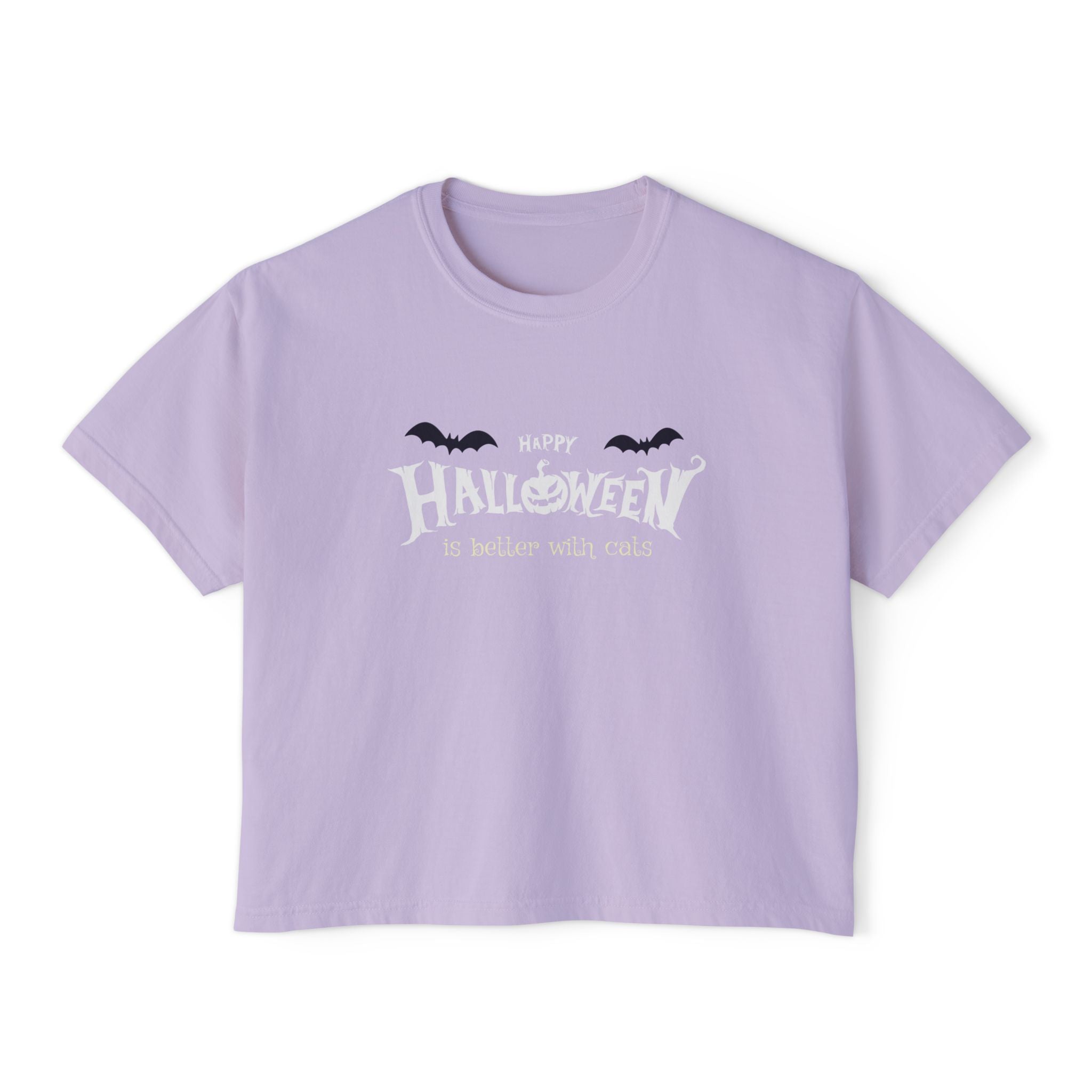 Halloween with Witch's Cats | Women's Boxy Tee