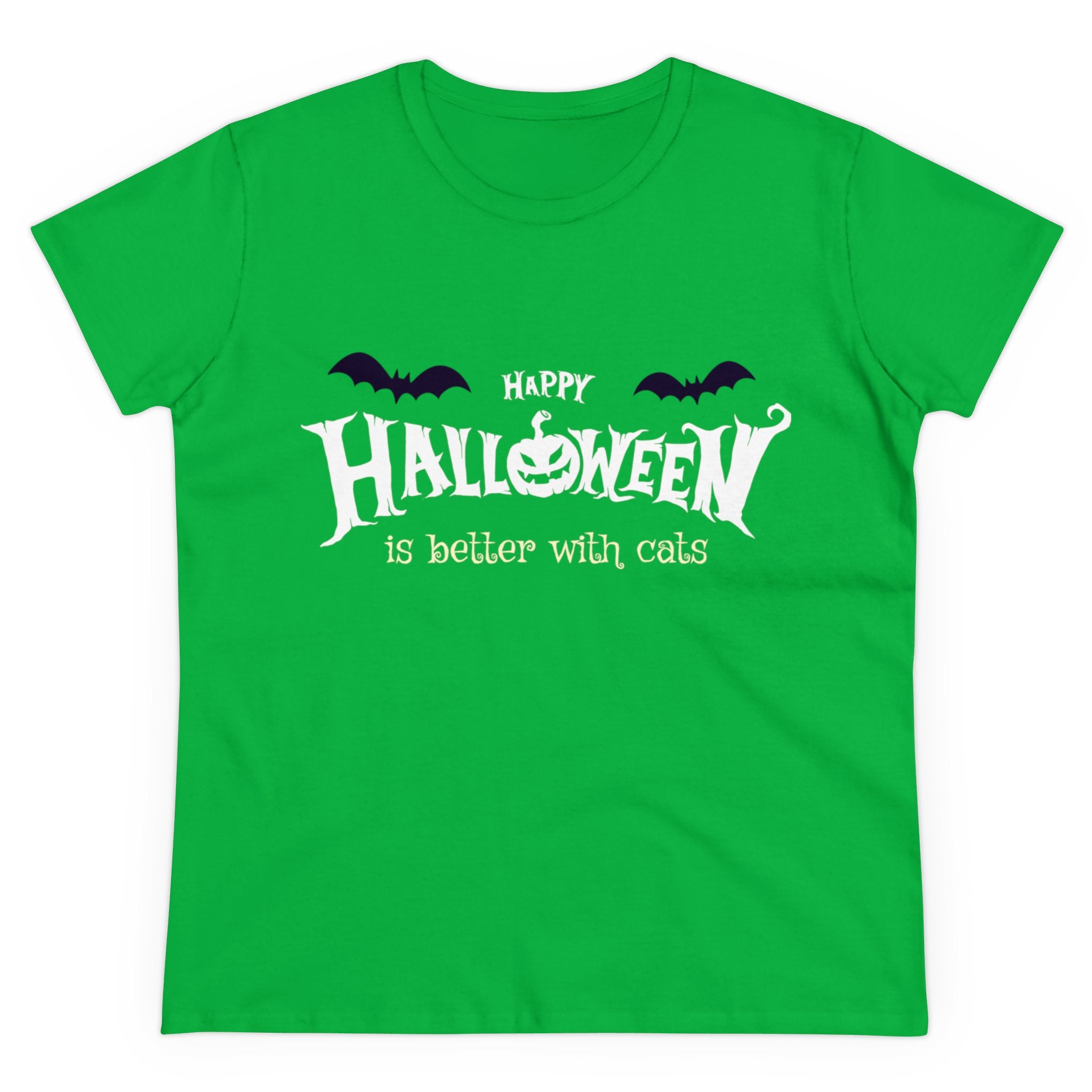 Halloween with Witch's Cats | Women's Midweight Cotton Tee