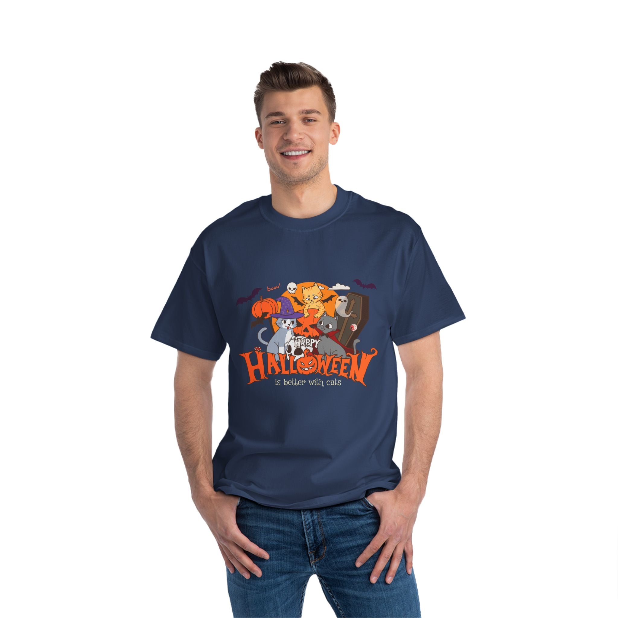 Halloween is Better with Cats | Beefy-T®  Short-Sleeve T-Shirt