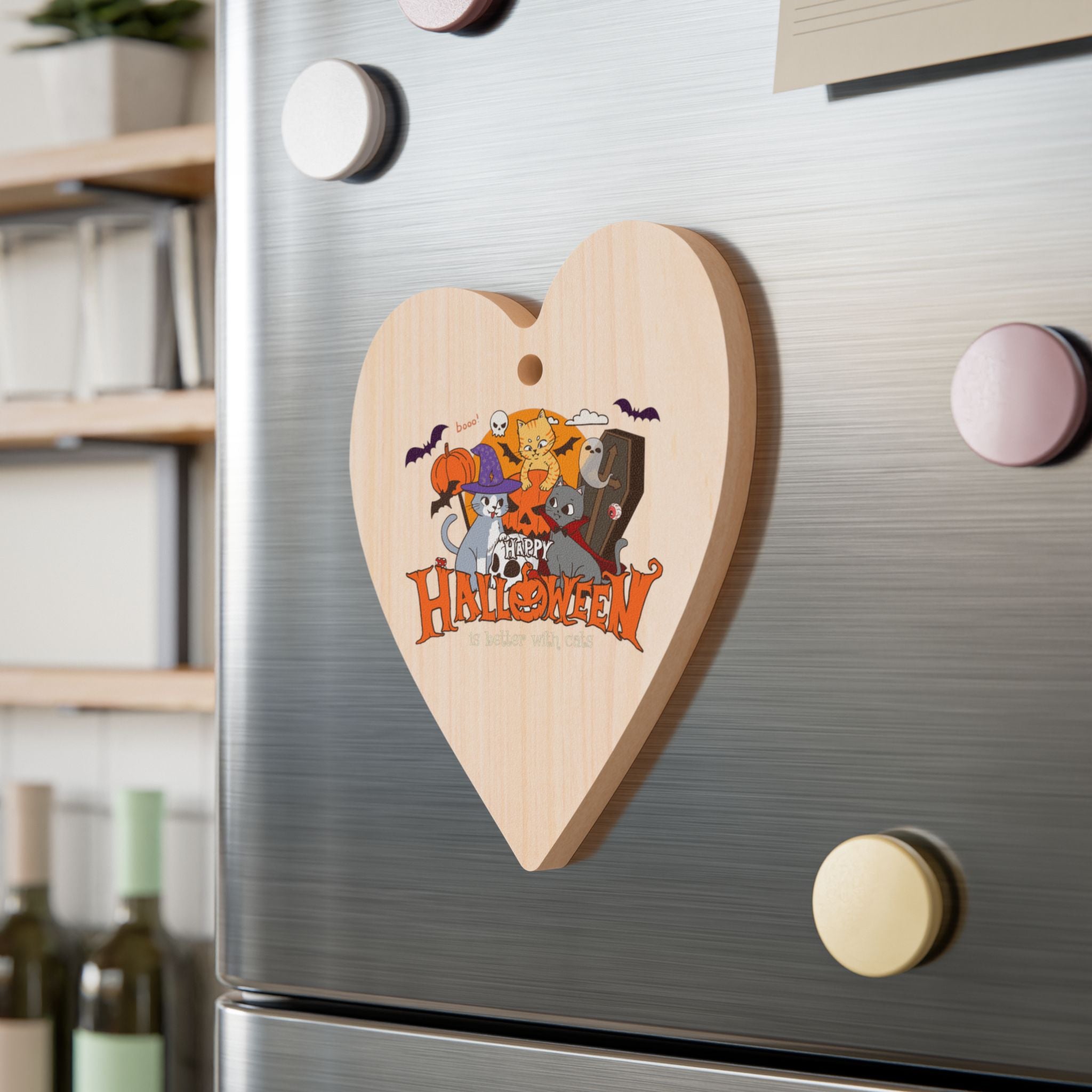 Halloween is Better with Cats | Wooden Ornaments