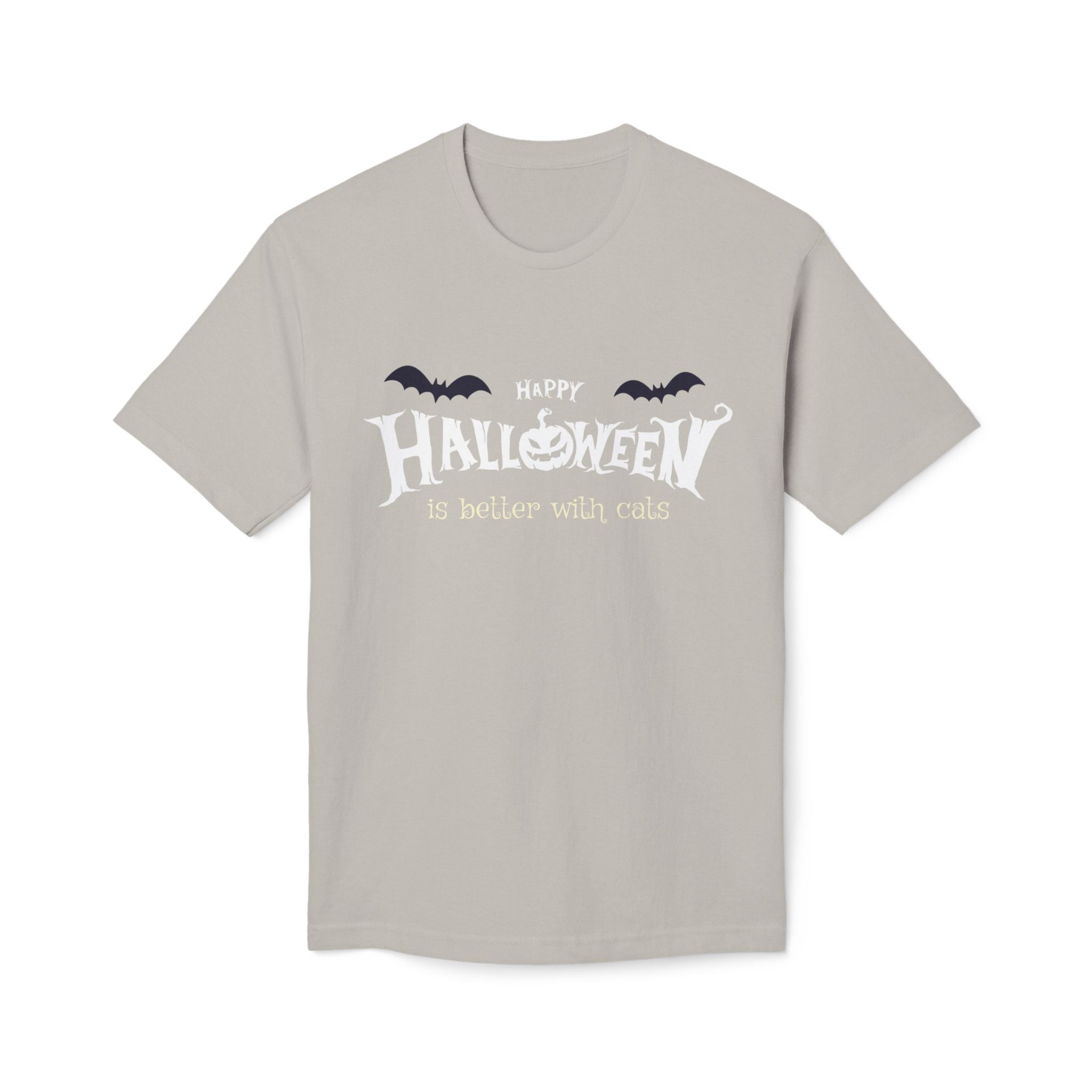 Halloween with Witch's Cats | Unisex Midweight T-shirt, Made in US