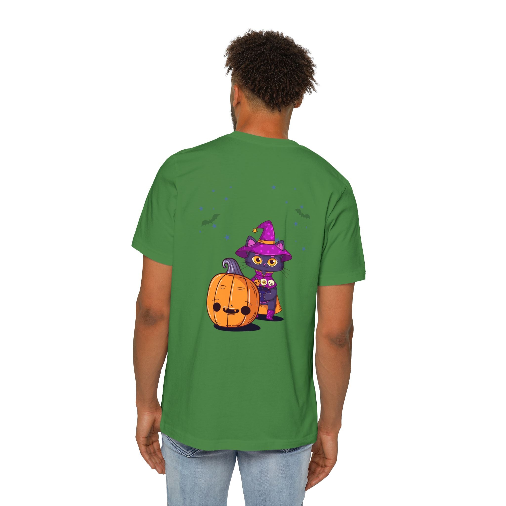 Halloween with Witch's Cats | USA-Made Unisex Short-Sleeve Jersey T-Shirt