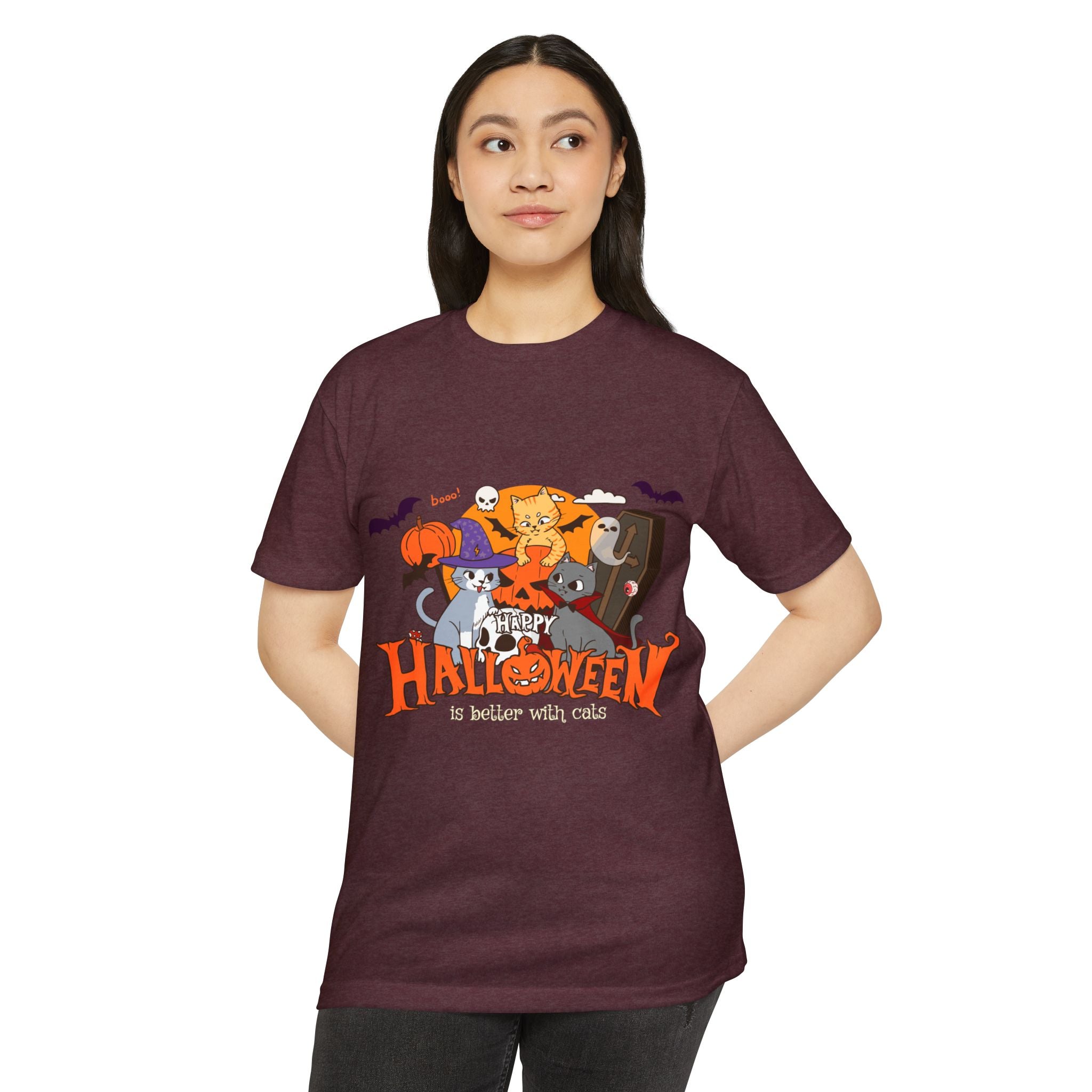 Halloween is Better with Cats | Unisex CVC Jersey T-shirt