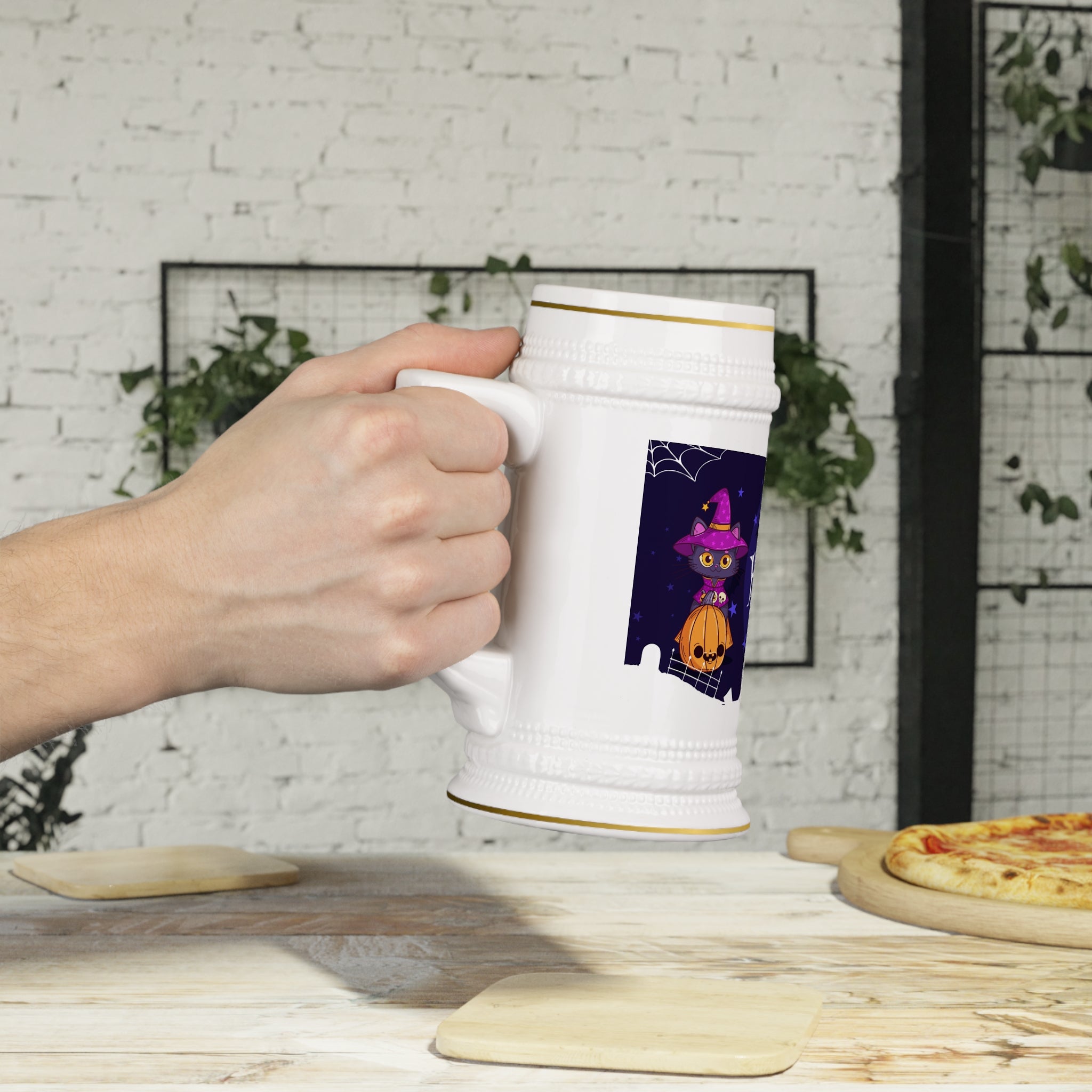 Happy Halloween with Witch's Cats | Beer Stein Mug