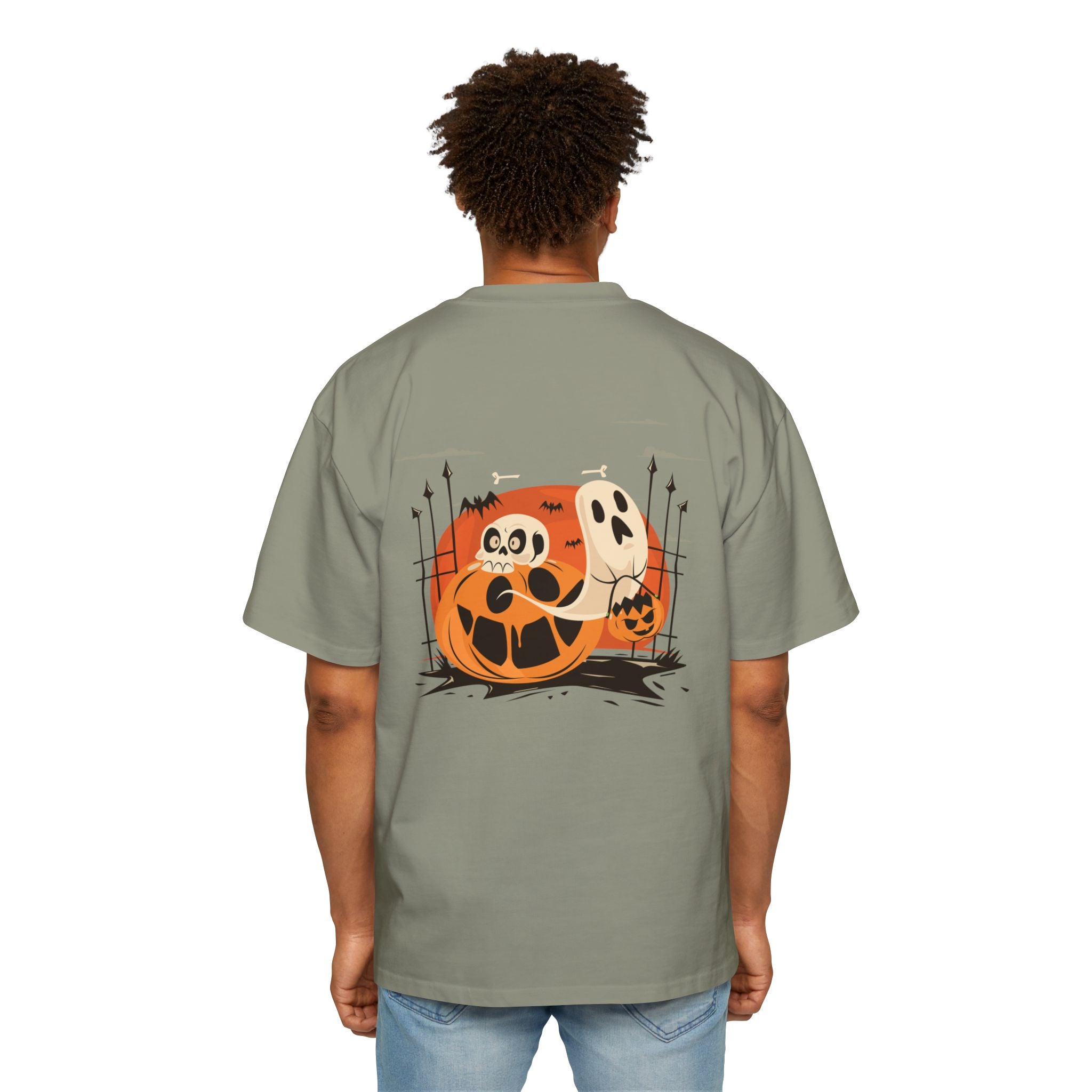 Halloween with Pumpkins | Men's Heavy Oversized Tee