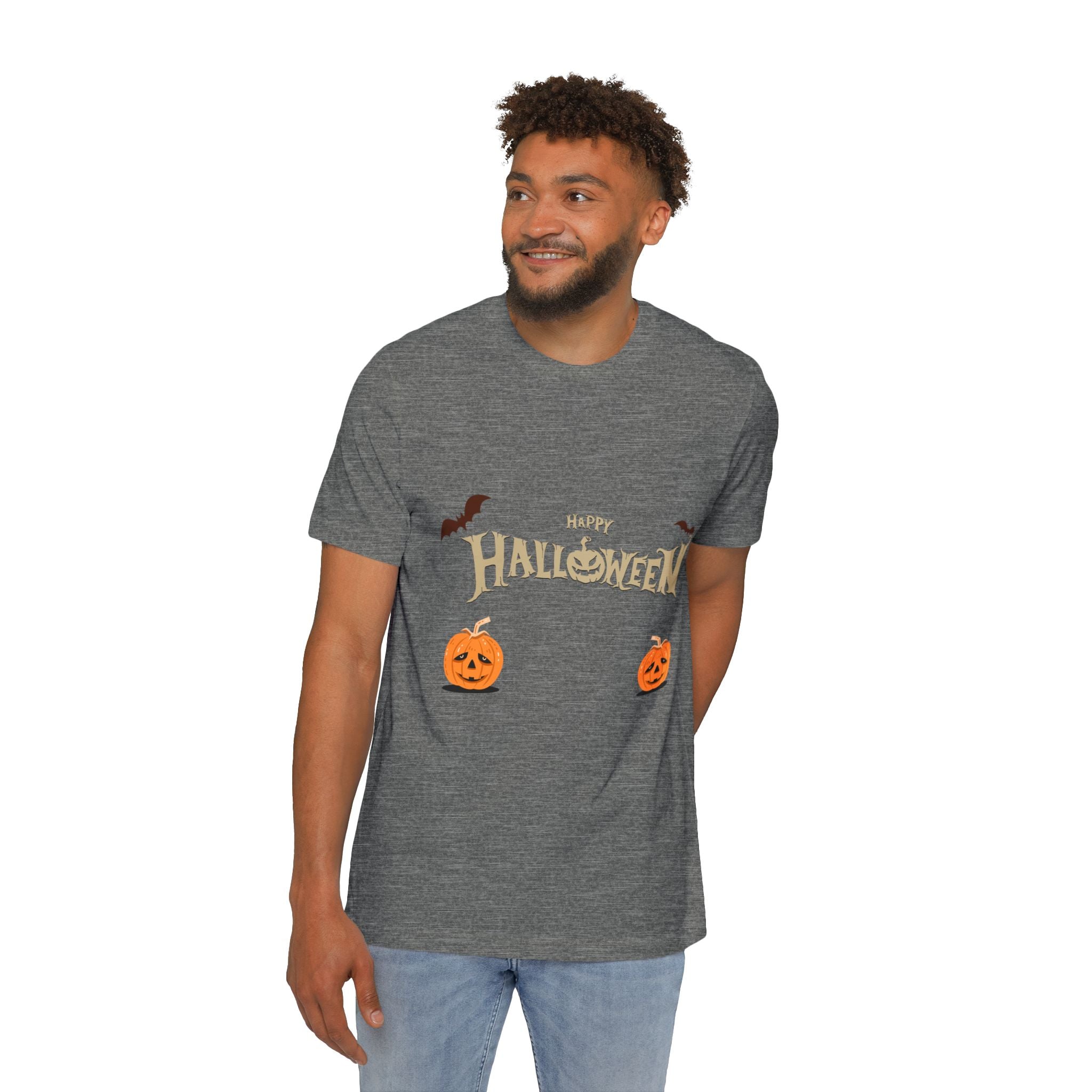 Halloween with Pumpkins | USA-Made Unisex Short-Sleeve Jersey T-Shirt