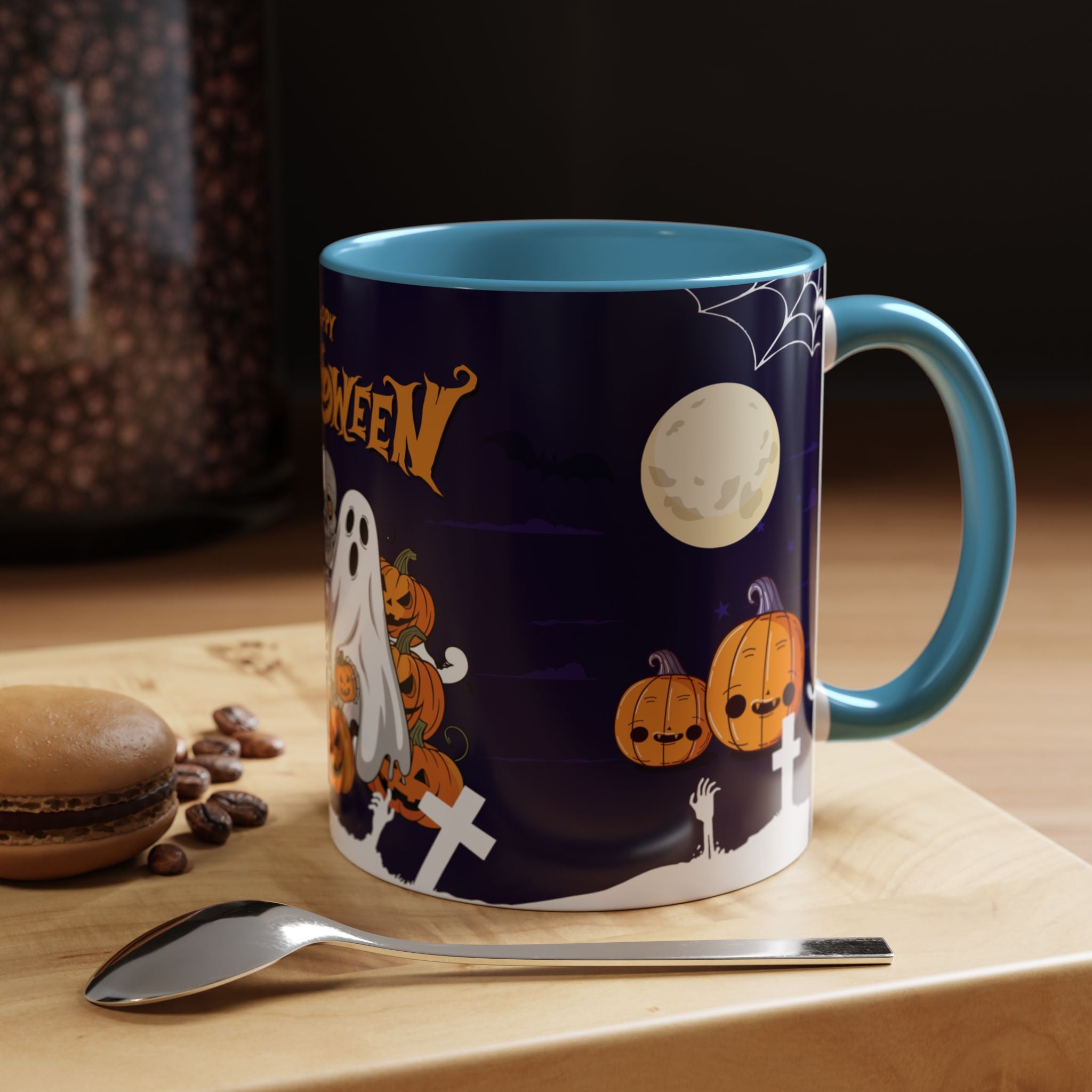 Happy Halloween with Skeleton | Accent Coffee Mug