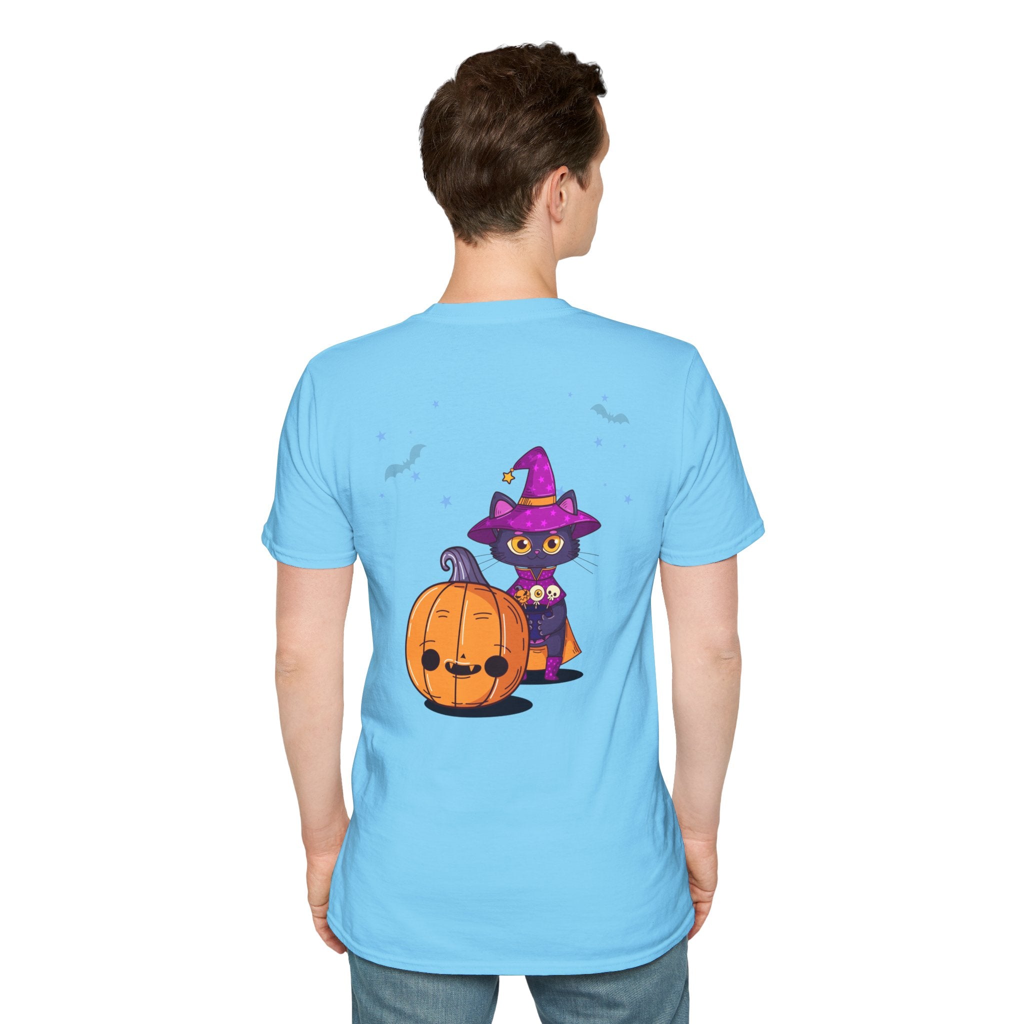 Halloween with Witch's Cats | Unisex Softstyle T-Shirt