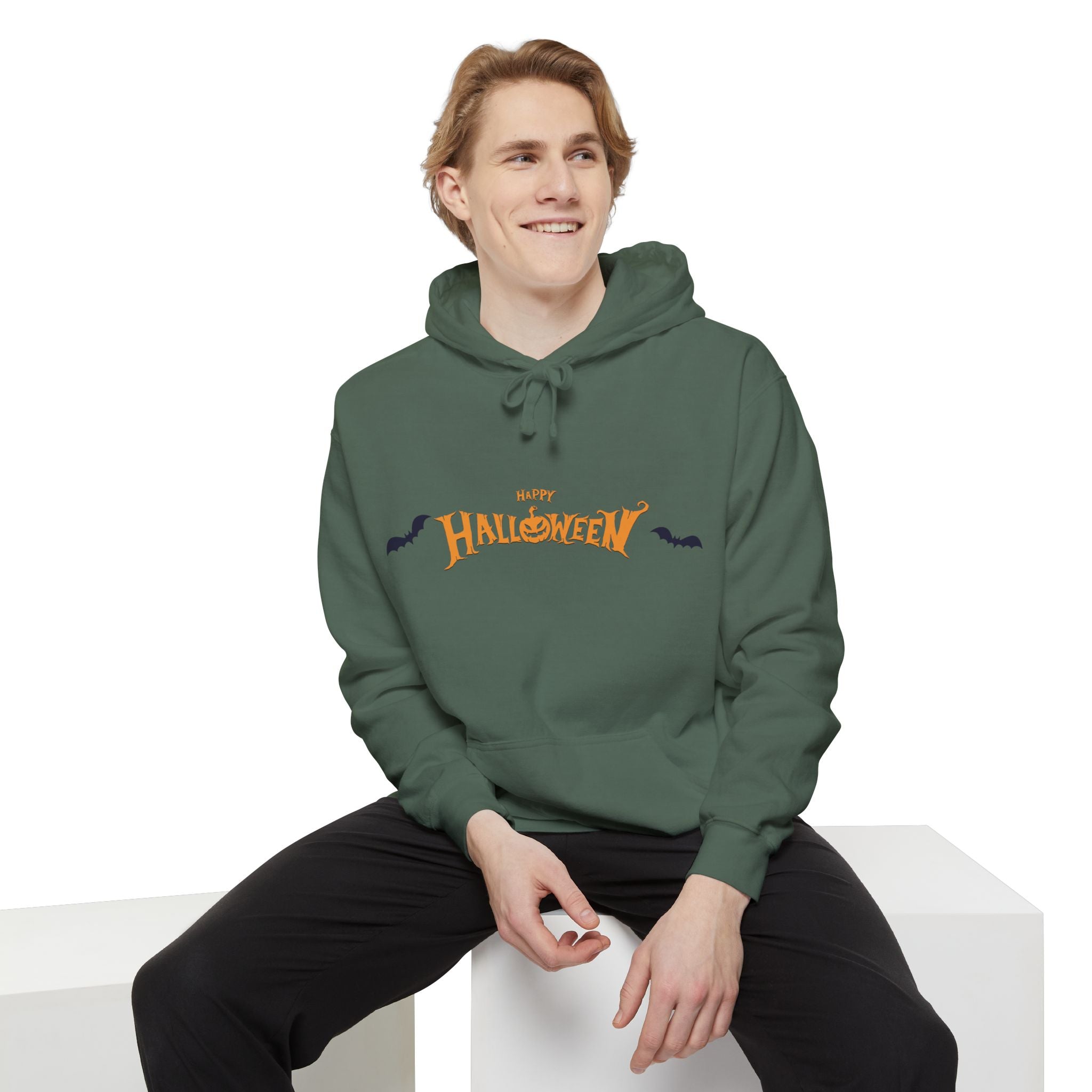 Halloween with Bats | Unisex Garment-Dyed Hoodie