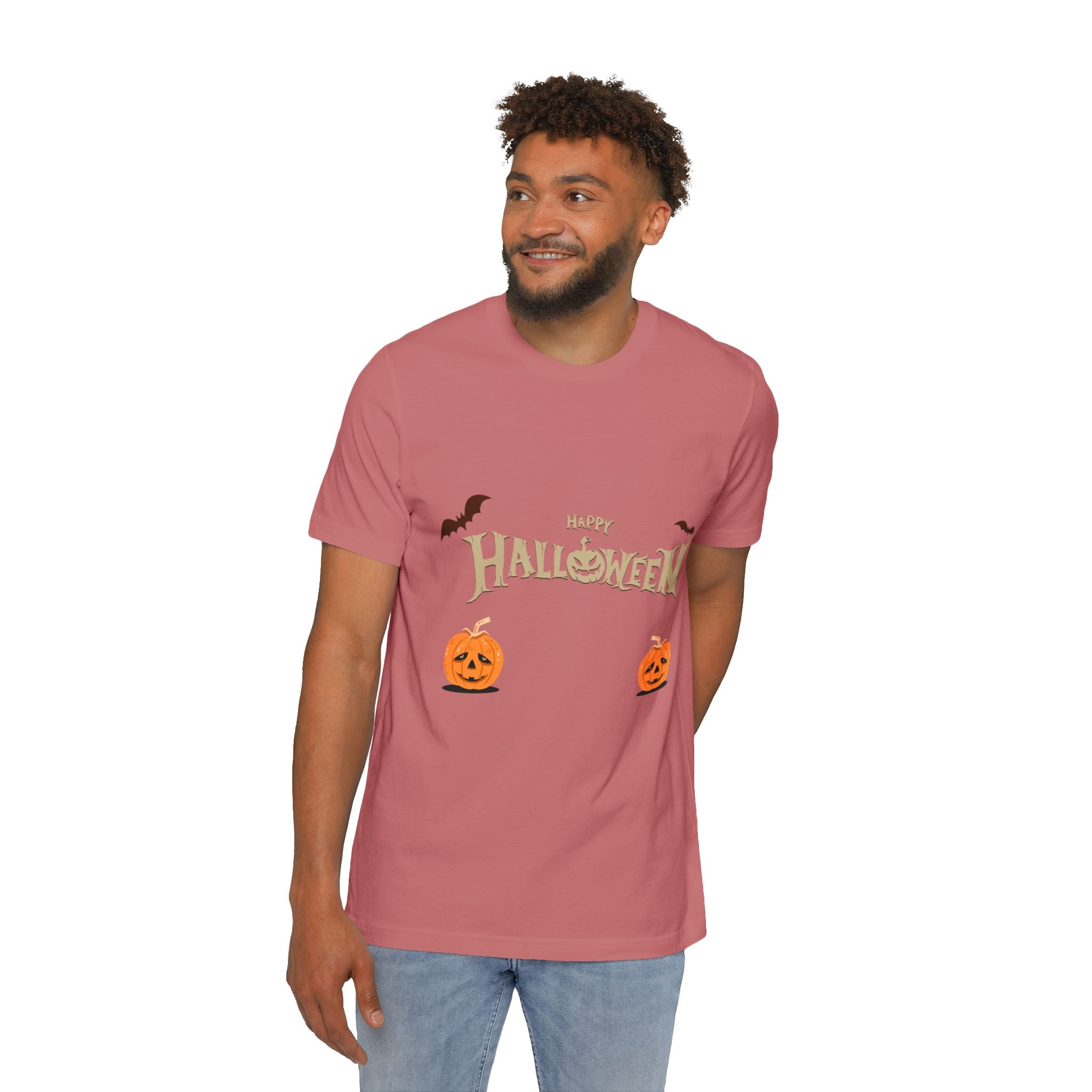 Halloween with Pumpkins | USA-Made Unisex Short-Sleeve Jersey T-Shirt