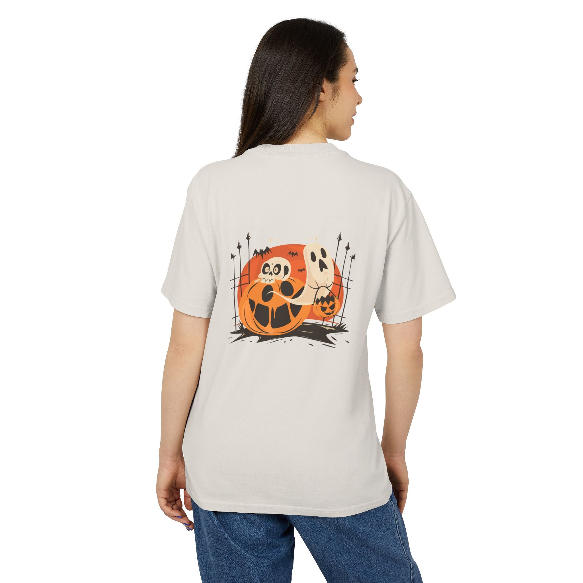 Halloween with Pumpkins | Unisex Heavy Faded Tee