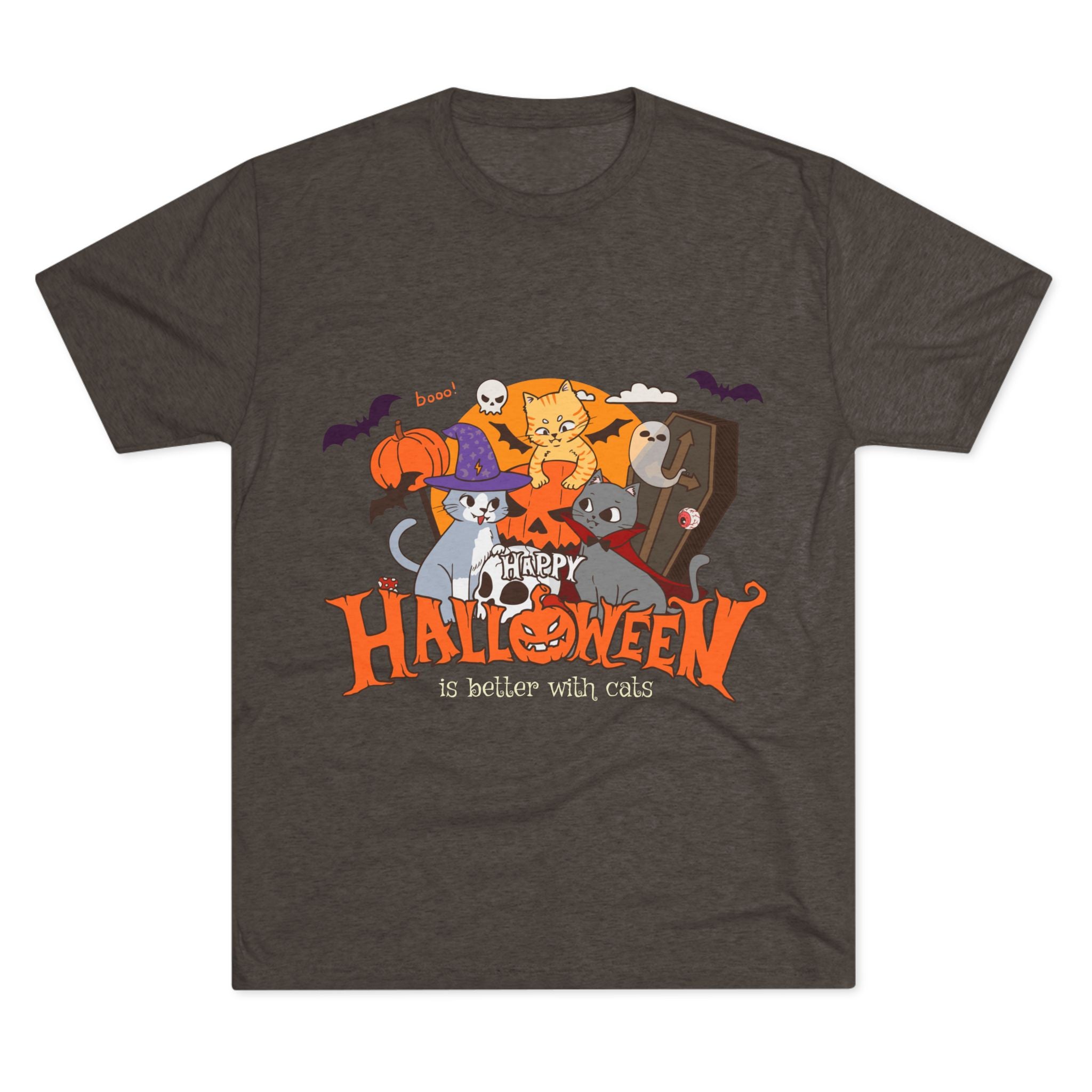Halloween is Better with Cats | Unisex Tri-Blend Crew Tee