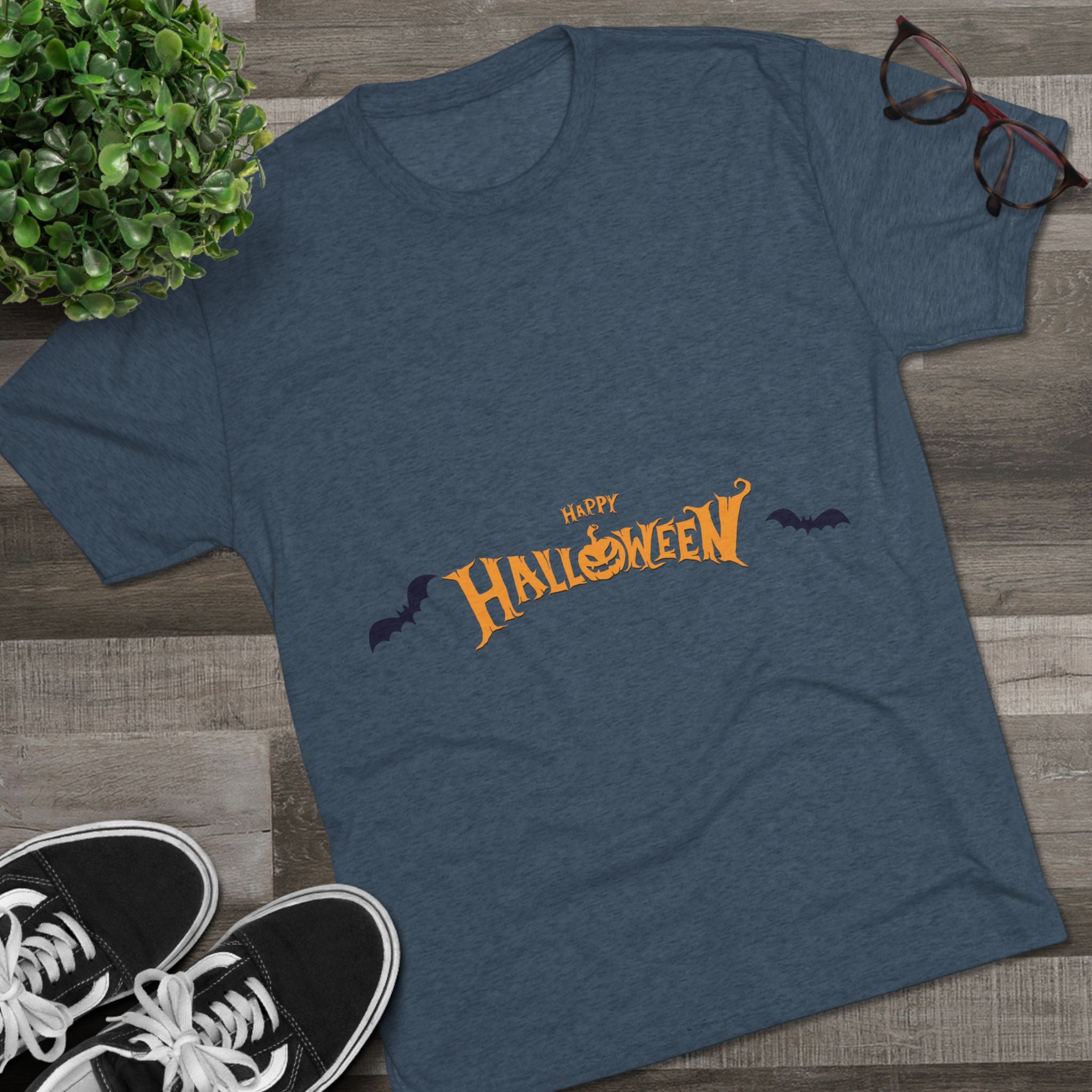 Halloween with Bats | Unisex Tri-Blend Crew Tee