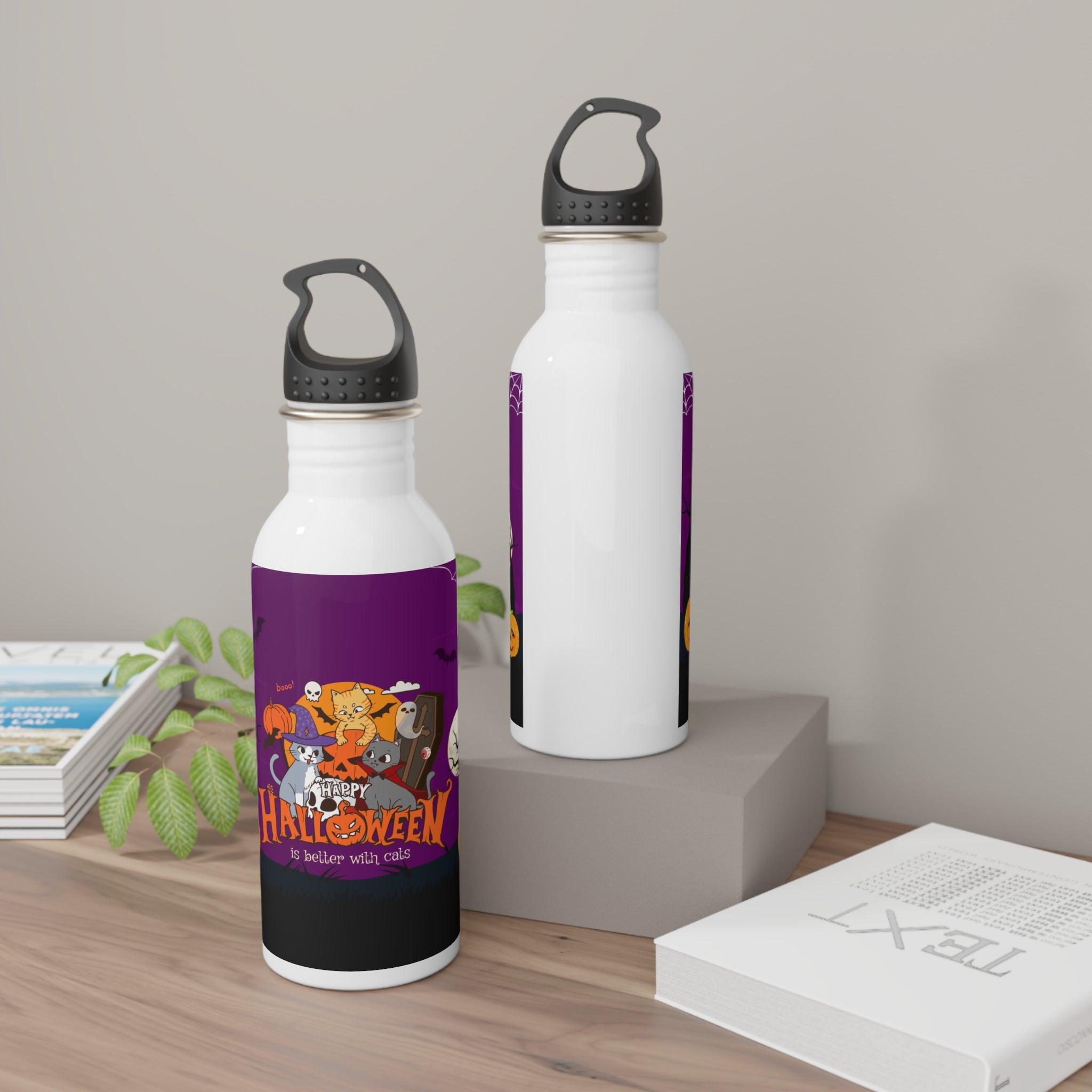 Happy Halloween is Better with Cats | Stainless Steel Water Bottle