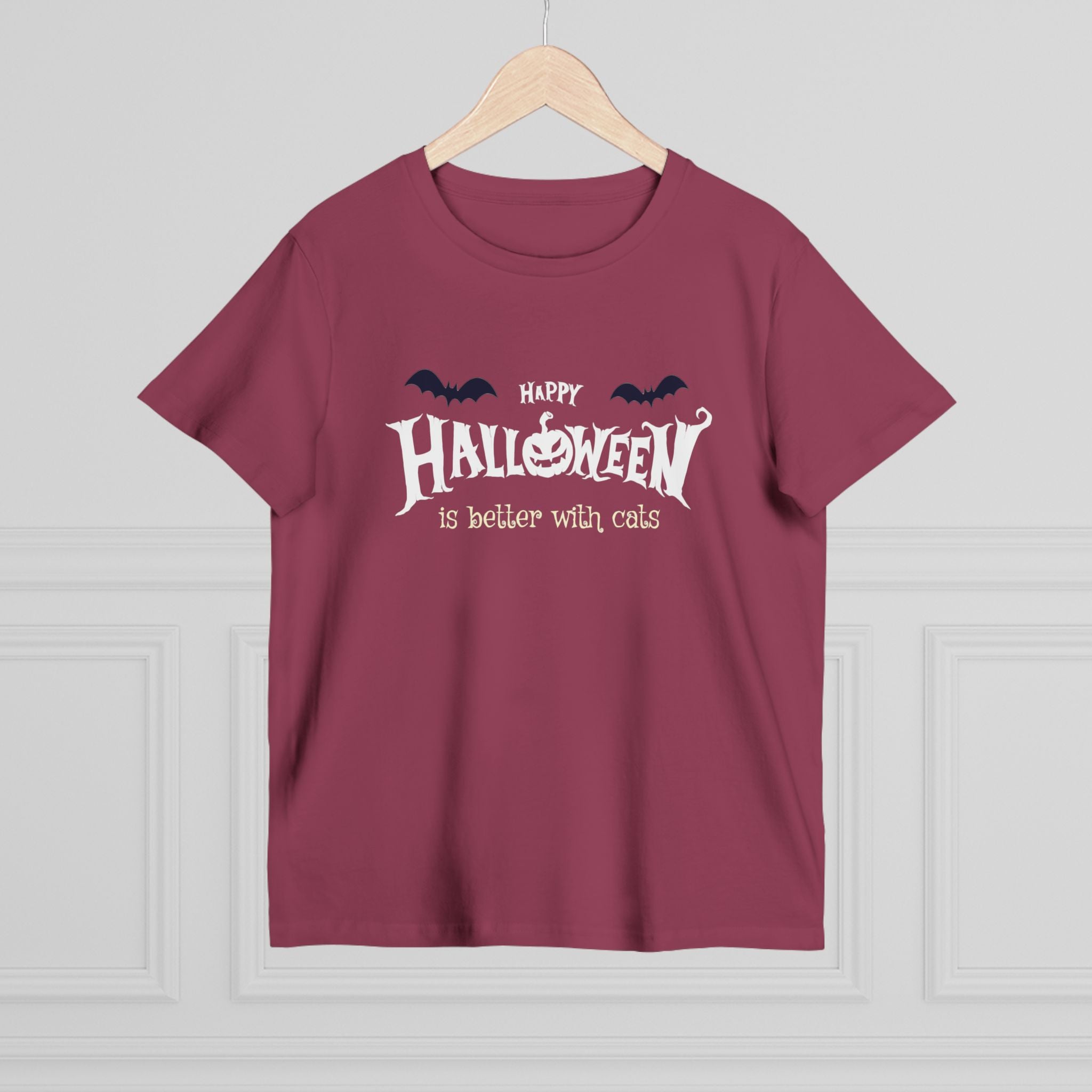 Halloween with Witch's Cats | Women’s Maple Tee