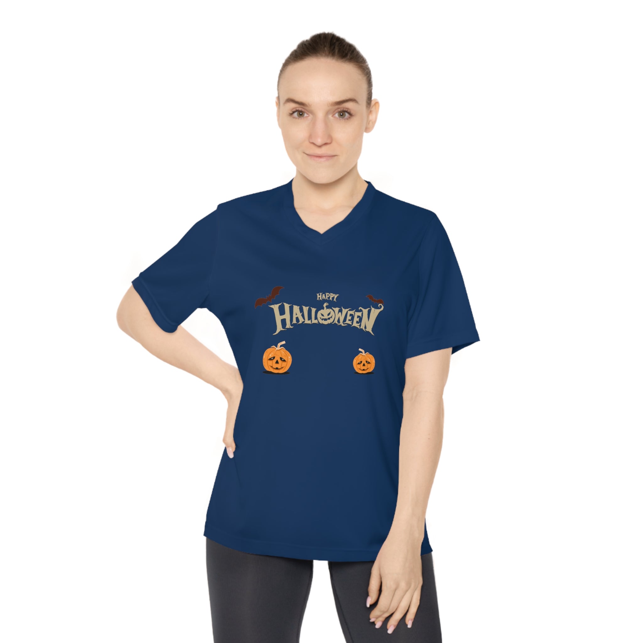 Halloween with Pumpkins | Women's Performance V-Neck T-Shirt