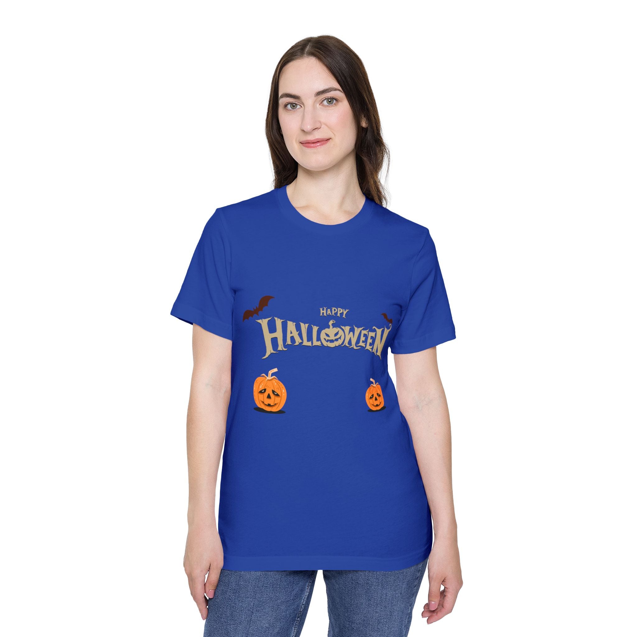 Halloween with Pumpkins | USA-Made Unisex Short-Sleeve Jersey T-Shirt