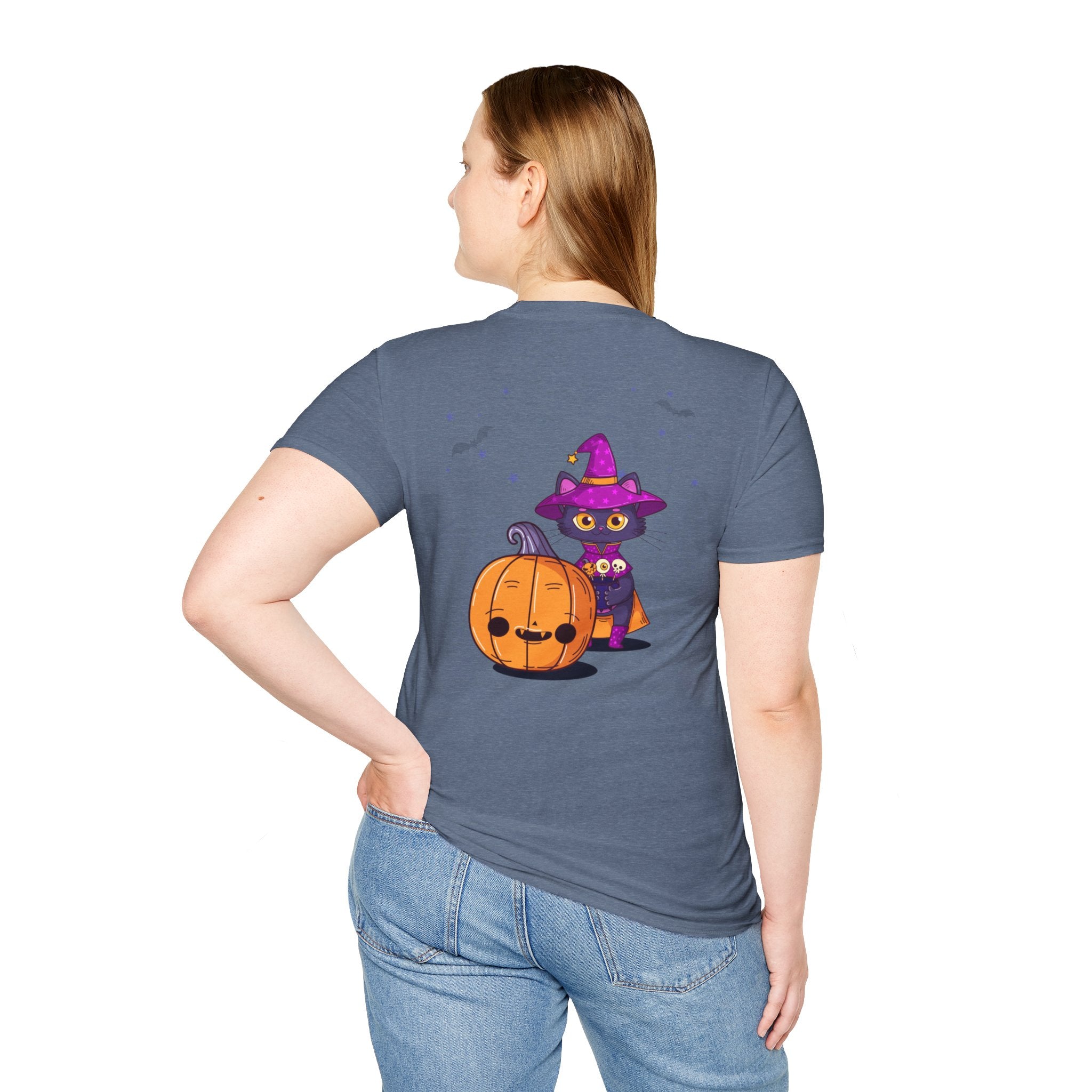 Halloween with Witch's Cats | Unisex Softstyle T-Shirt