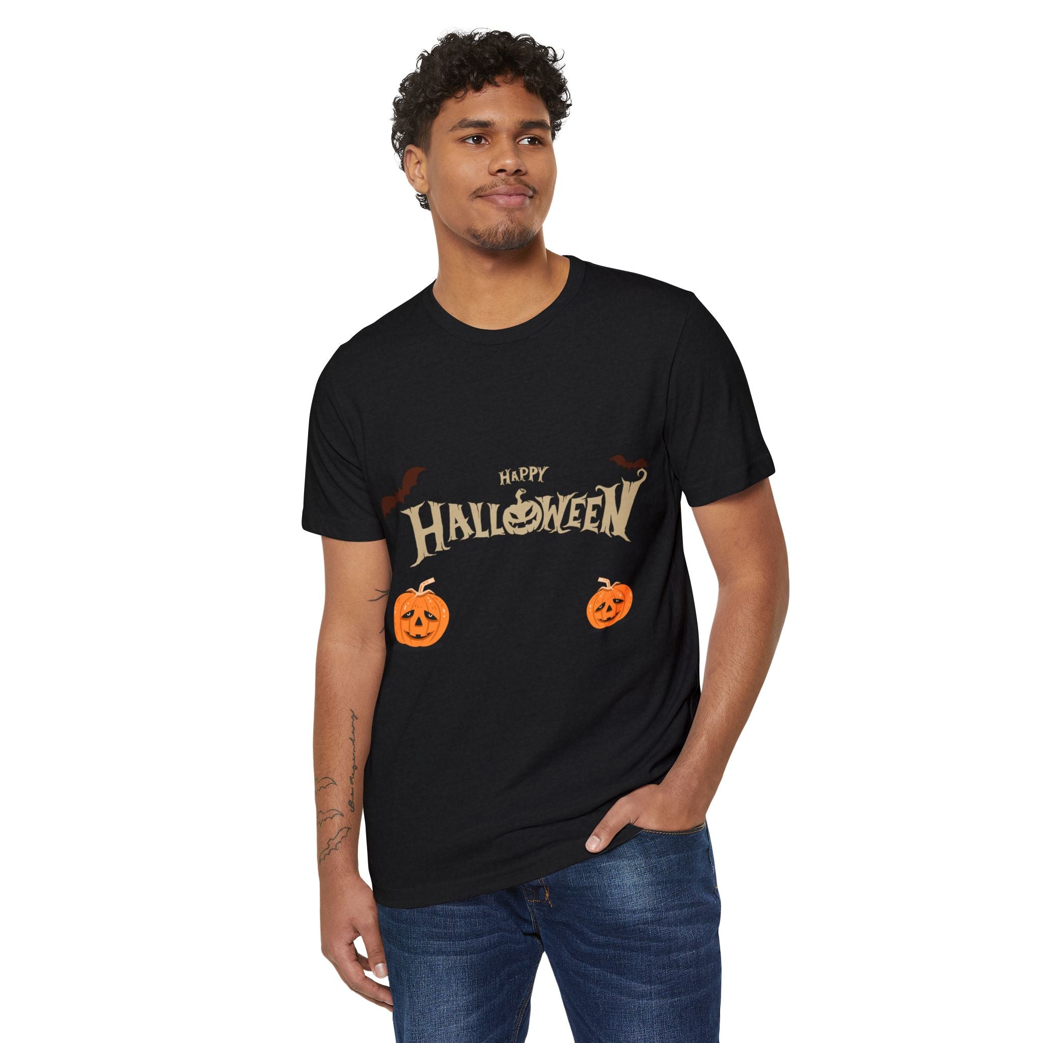 Halloween with Pumpkins | Unisex Recycled Organic T-Shirt