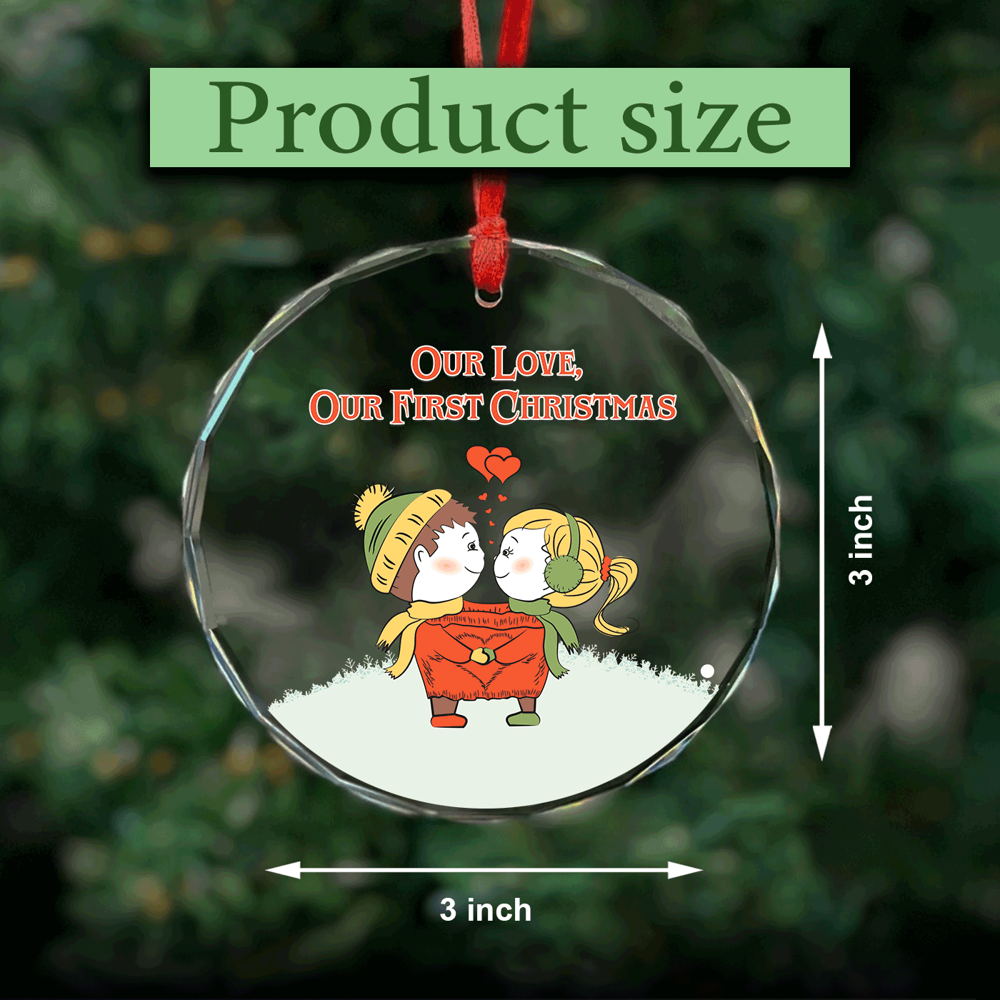 Our Love, Our First Christmas | Celebrate a Special Beginning | Glass Ornament
