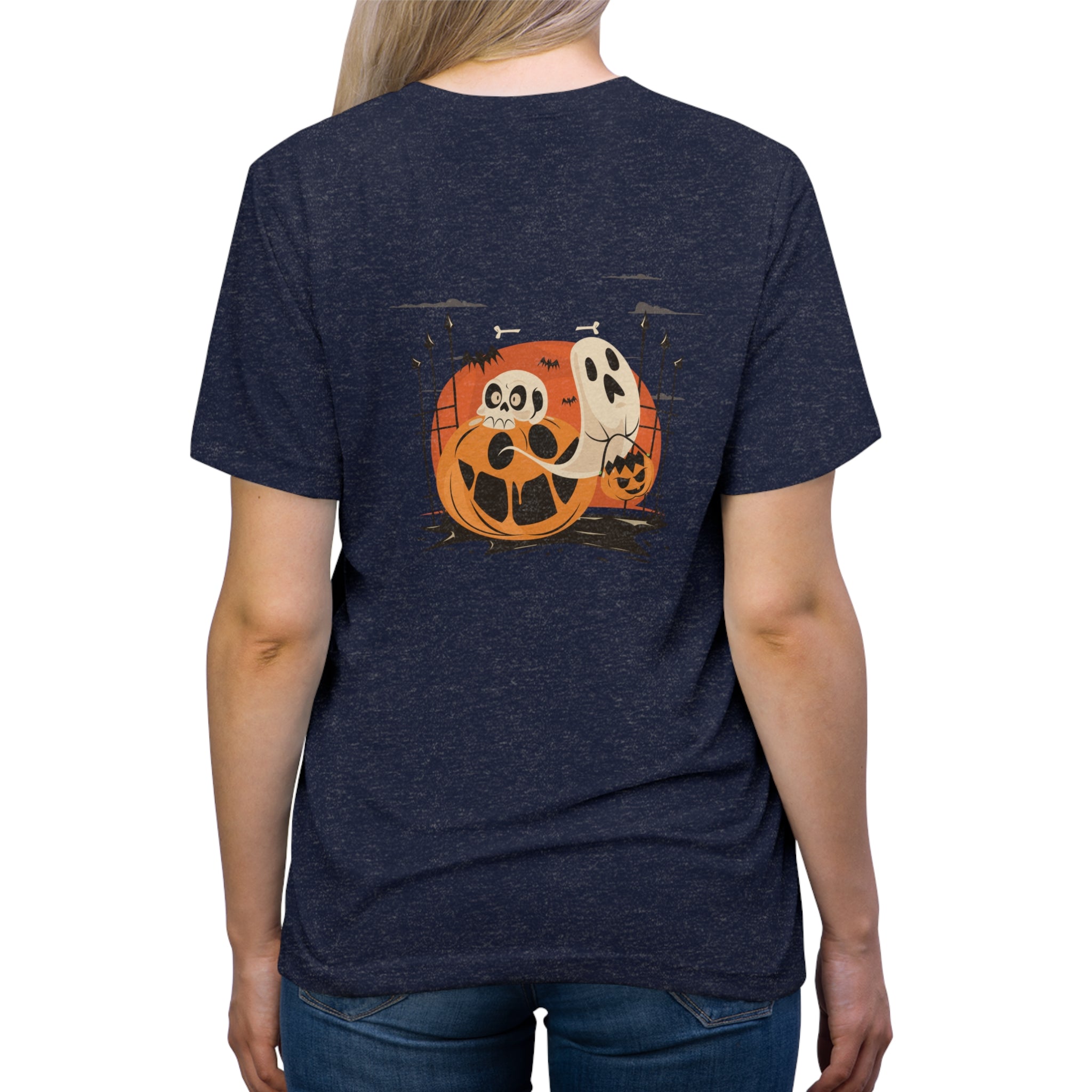 Halloween with Pumpkins | Unisex Triblend Tee