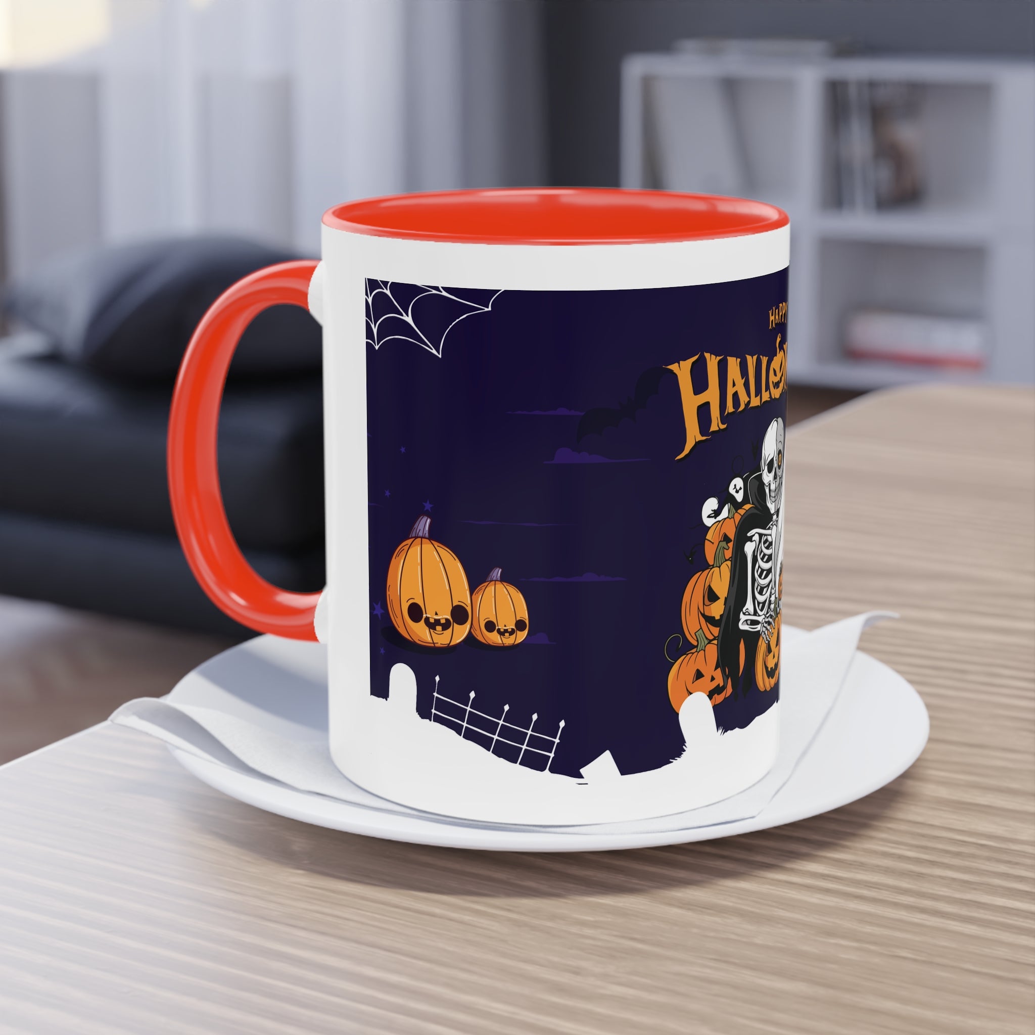 Halloween is Better with Skeleton | Two-Tone Coffee Mug