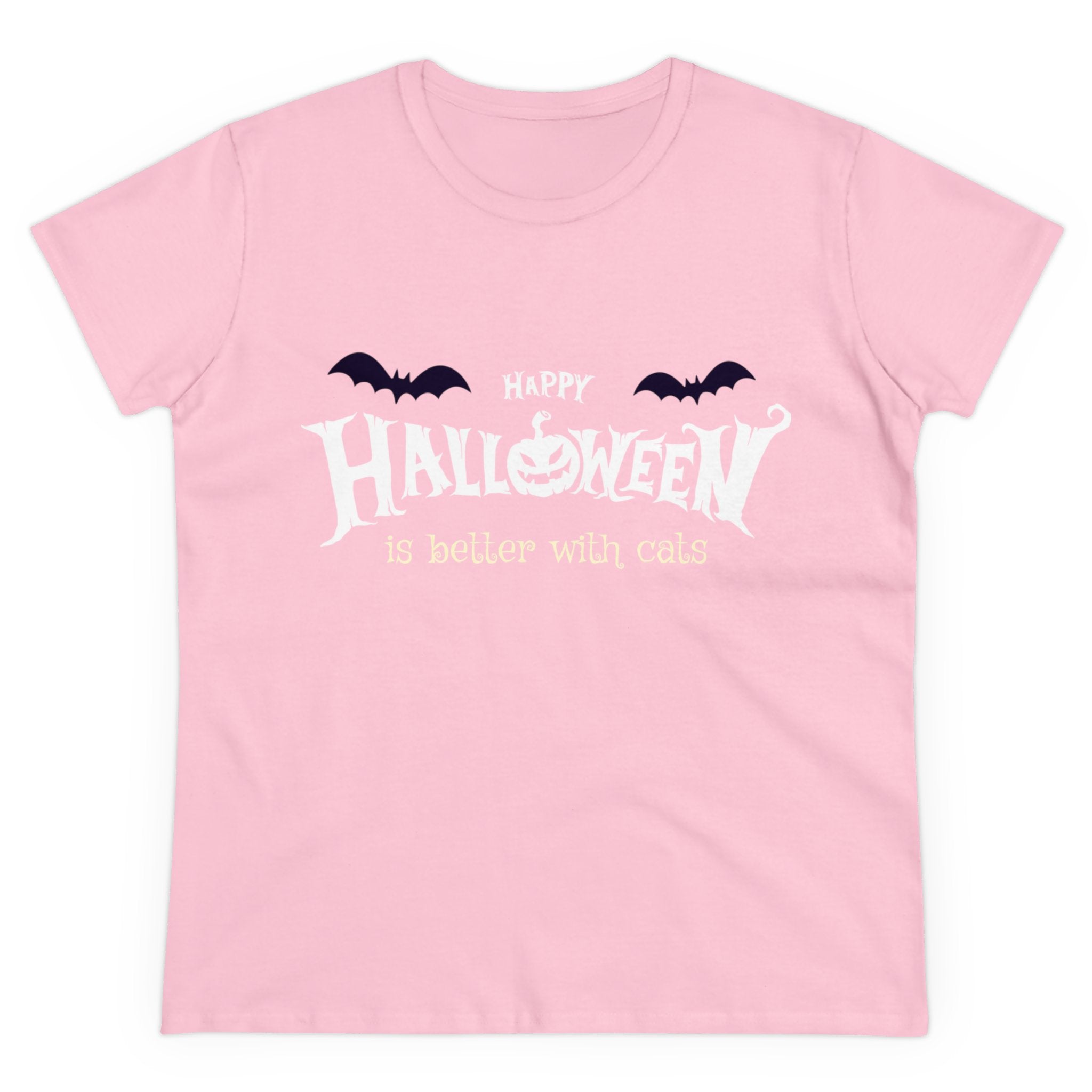 Halloween with Witch's Cats | Women's Midweight Cotton Tee