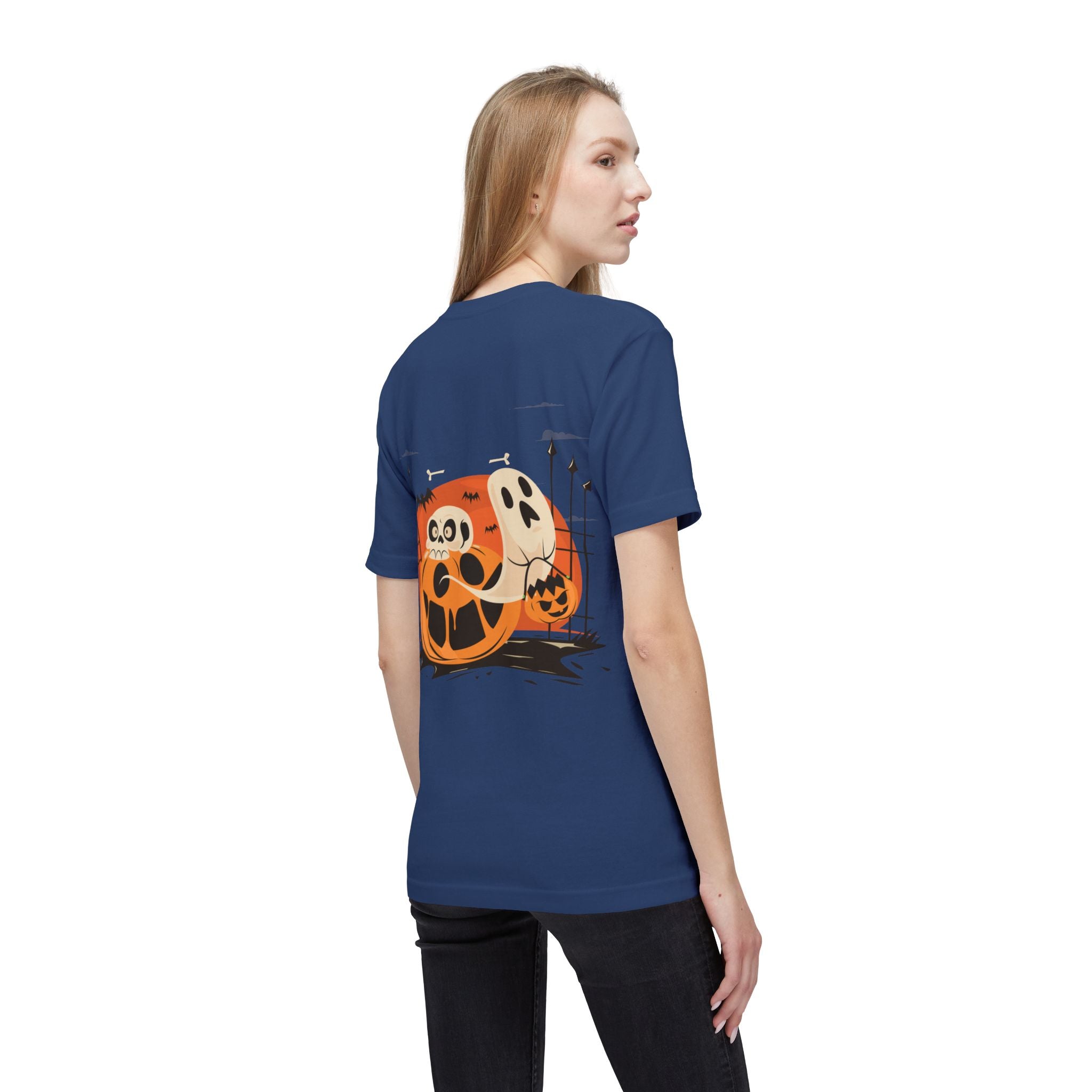 Halloween with Pumpkins | Unisex Midweight T-shirt, Made in US