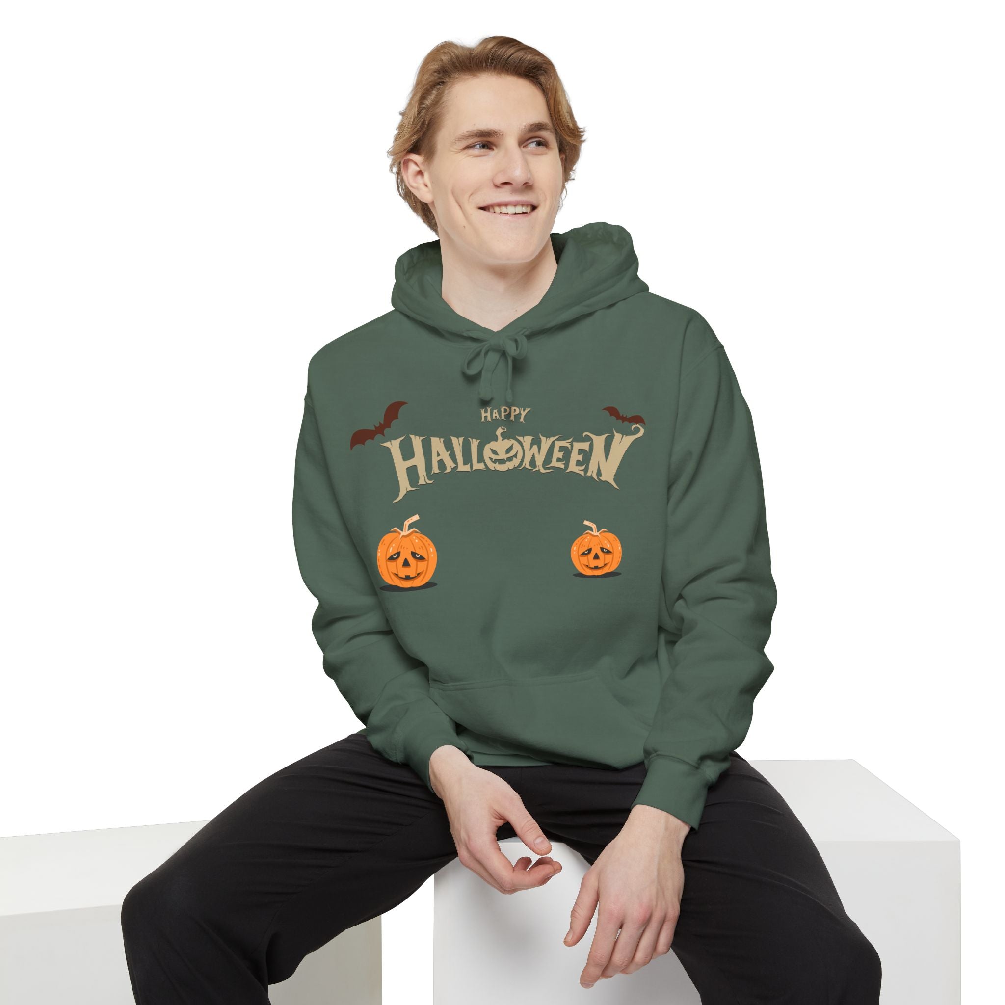 Halloween with Pumpkins | Unisex Garment-Dyed Hoodie