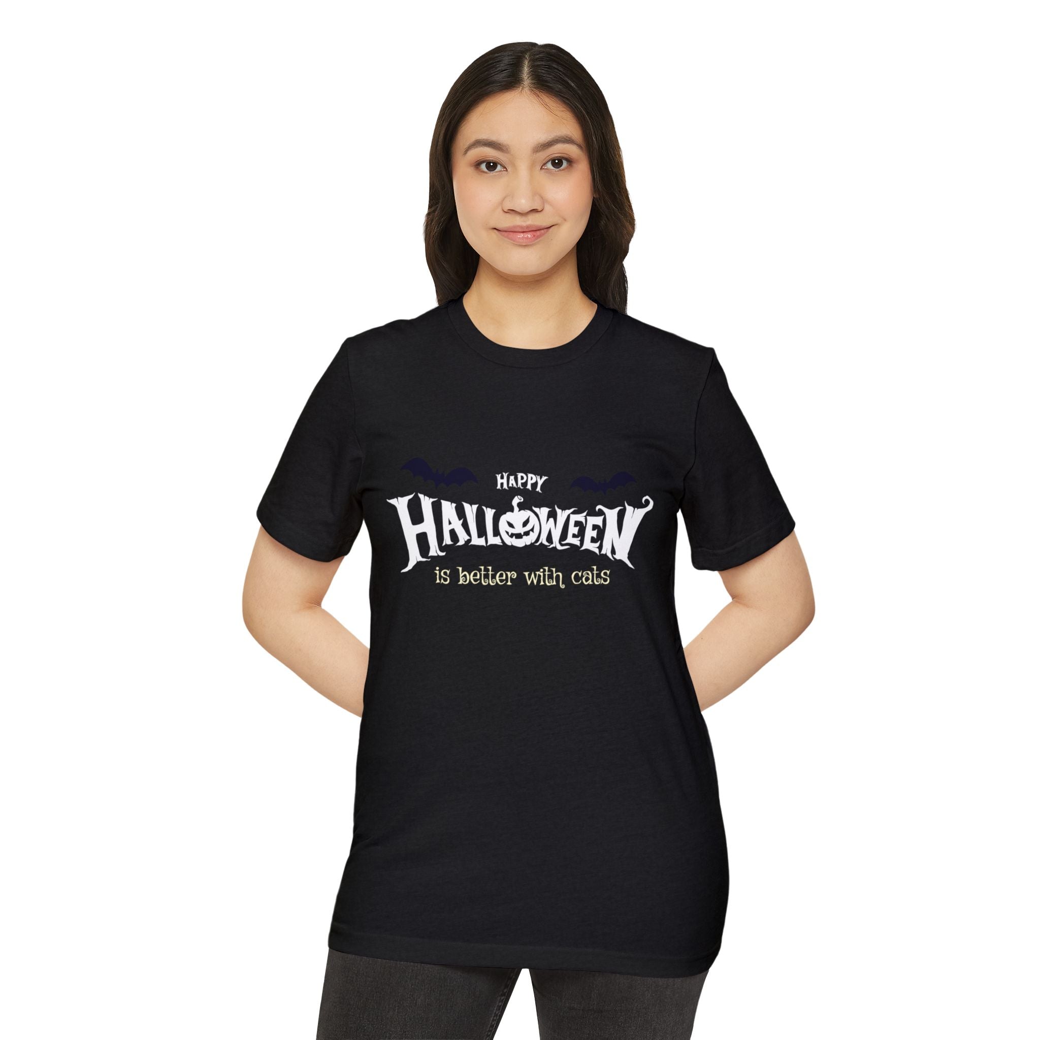 Halloween with Witch's Cats | Unisex Recycled Organic T-Shirt