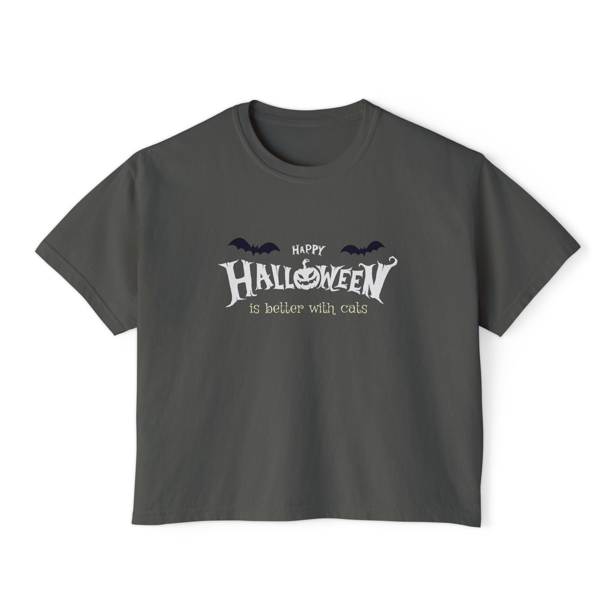 Halloween with Witch's Cats | Women's Boxy Tee