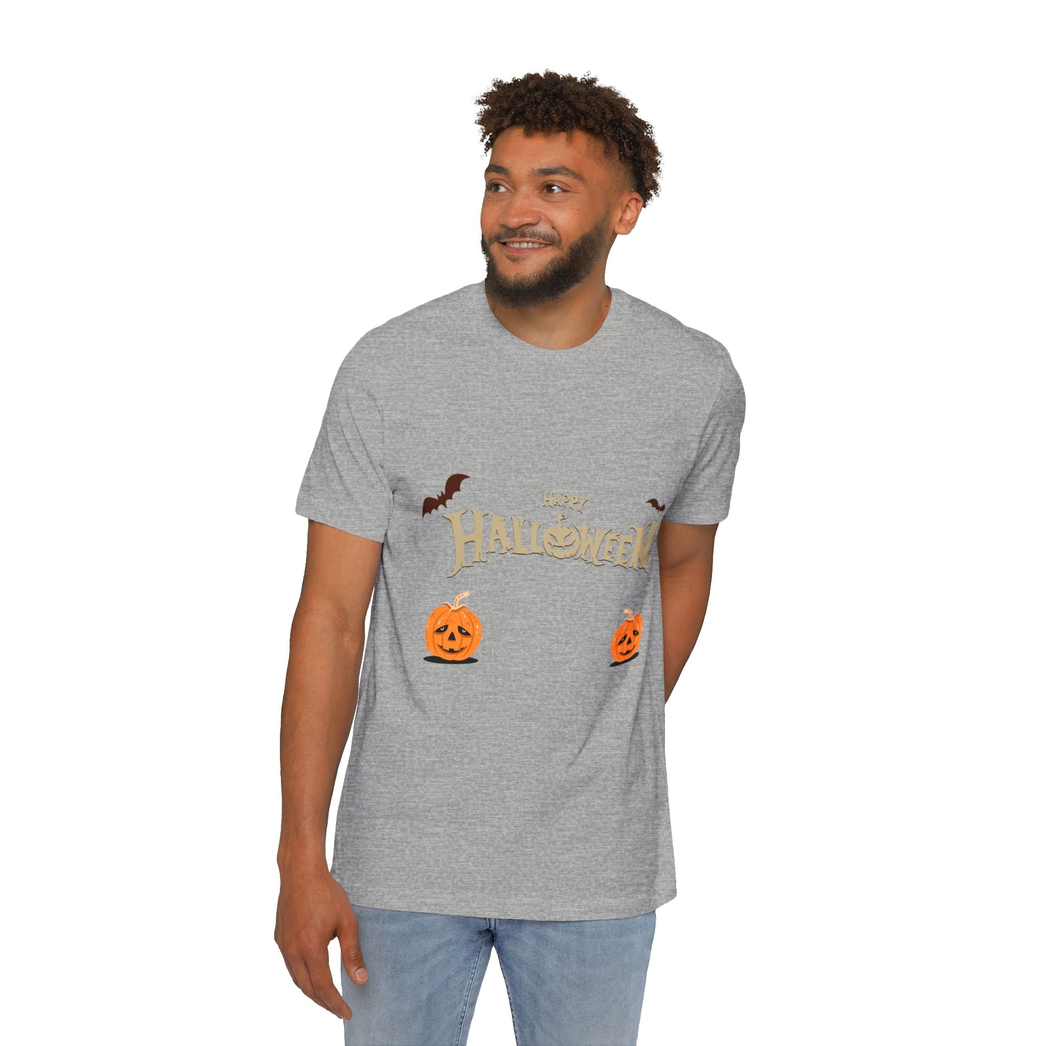 Halloween with Pumpkins | USA-Made Unisex Short-Sleeve Jersey T-Shirt