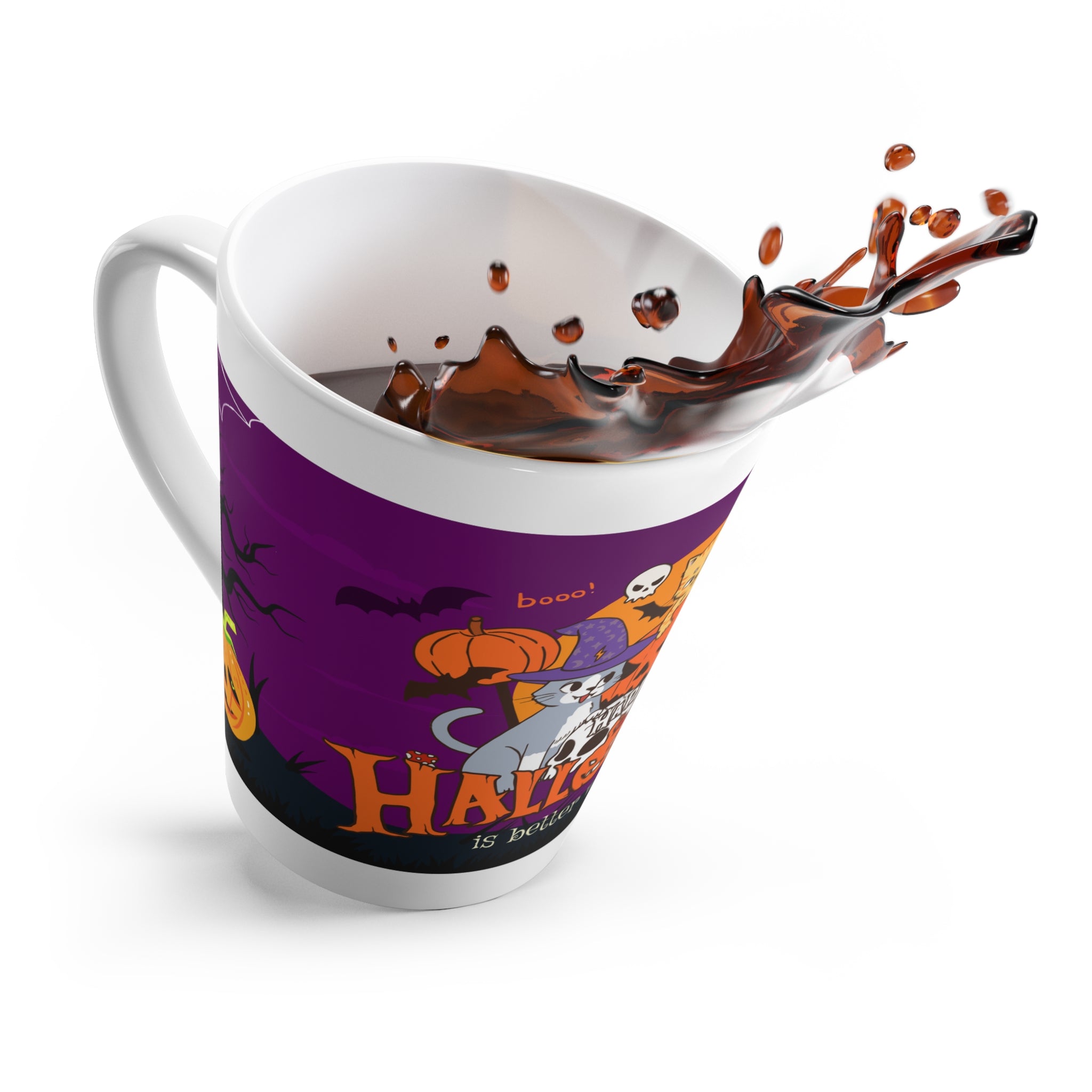 Happy Halloween is Better with Cats | Latte Mug