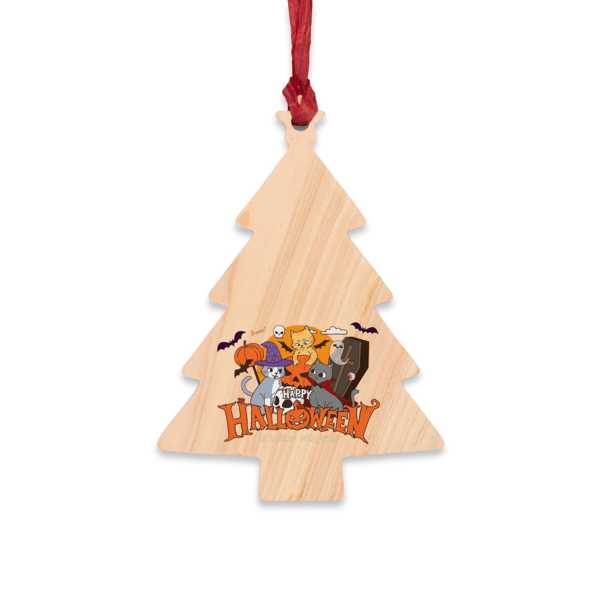 Halloween is Better with Cats | Wooden Ornaments