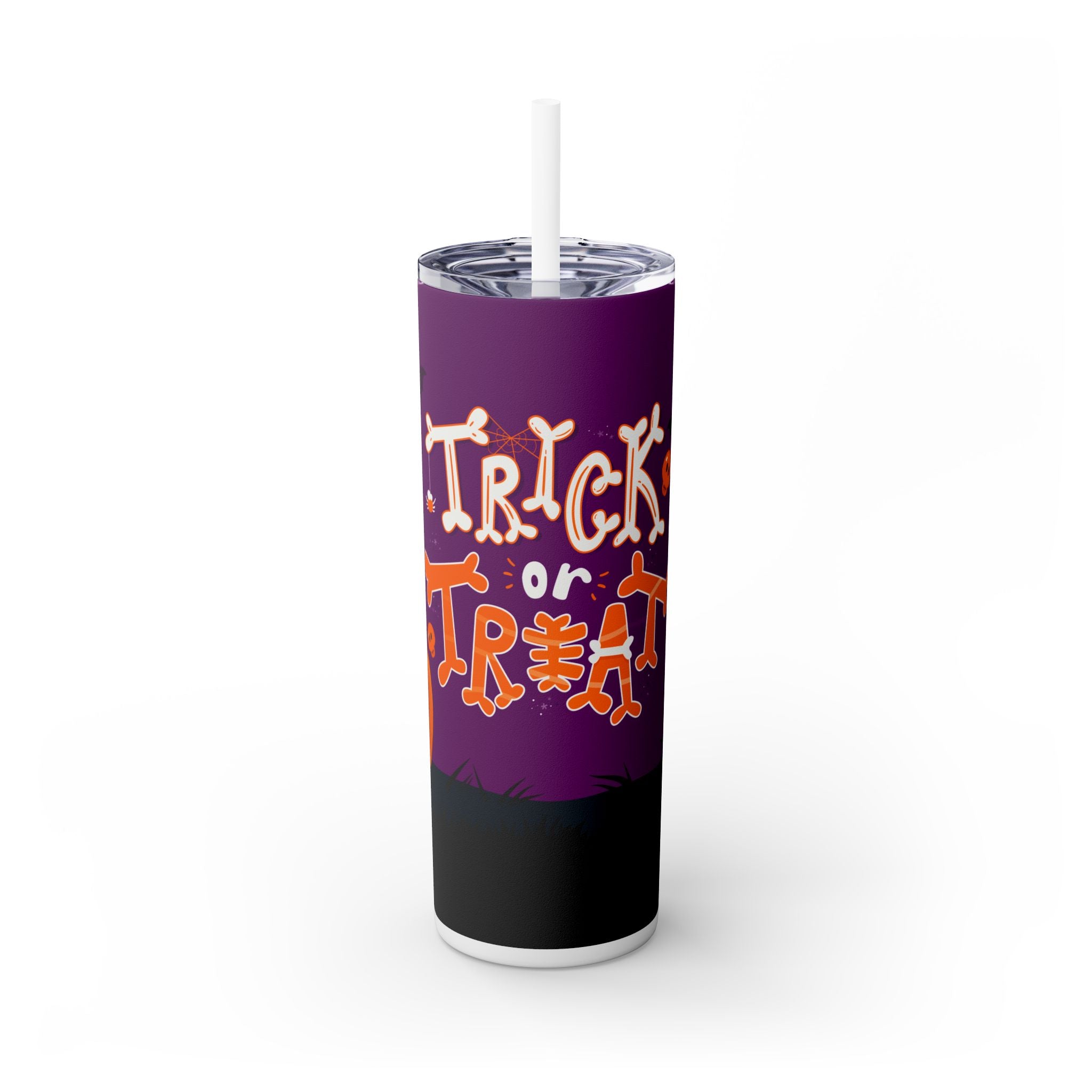 Halloween Trick or Treat | Skinny Tumbler with Straw