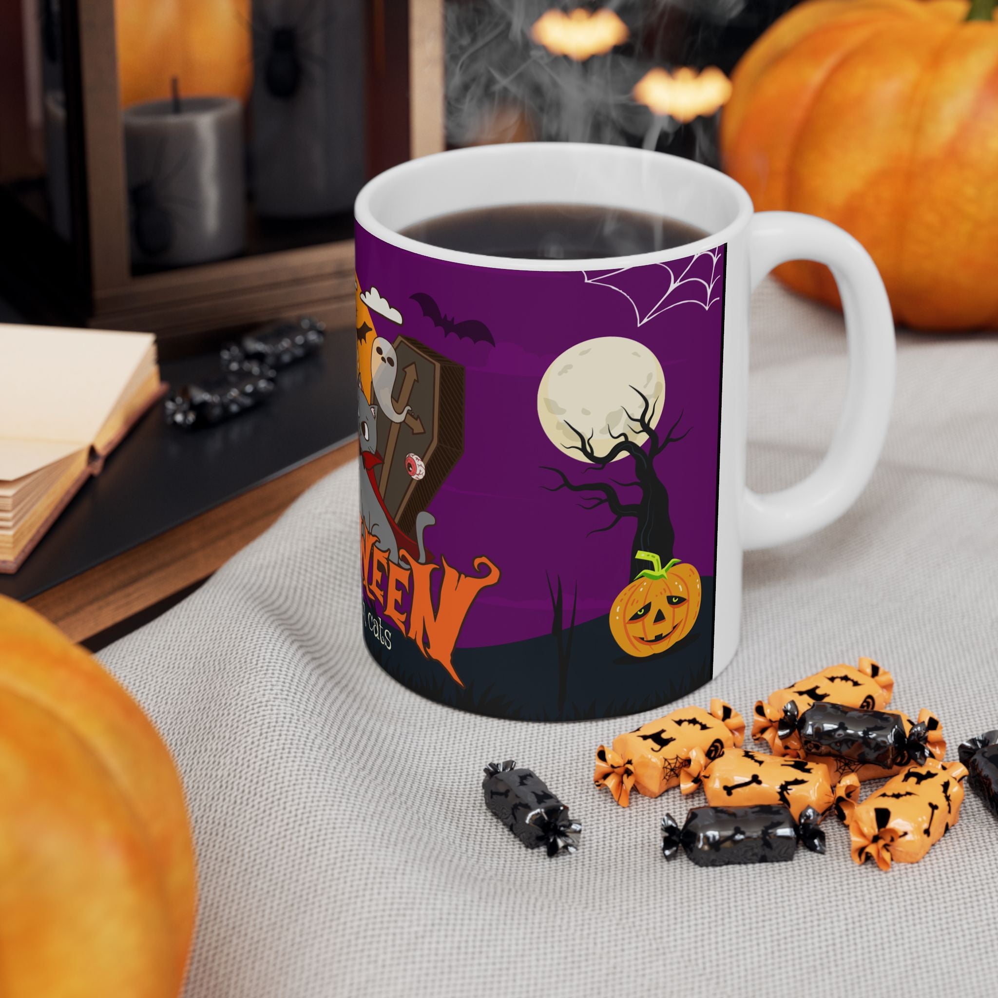 Happy Halloween is Better with Cat | Ceramic Mug