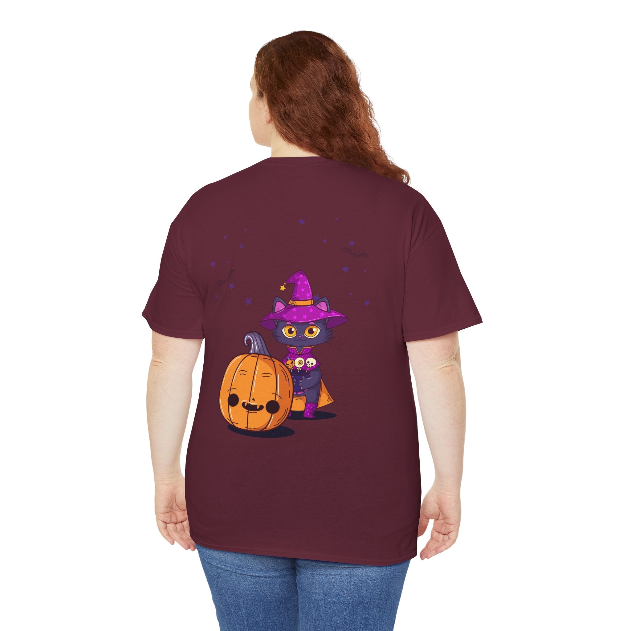 Halloween with Witch's Cats | Unisex Heavy Cotton Tee