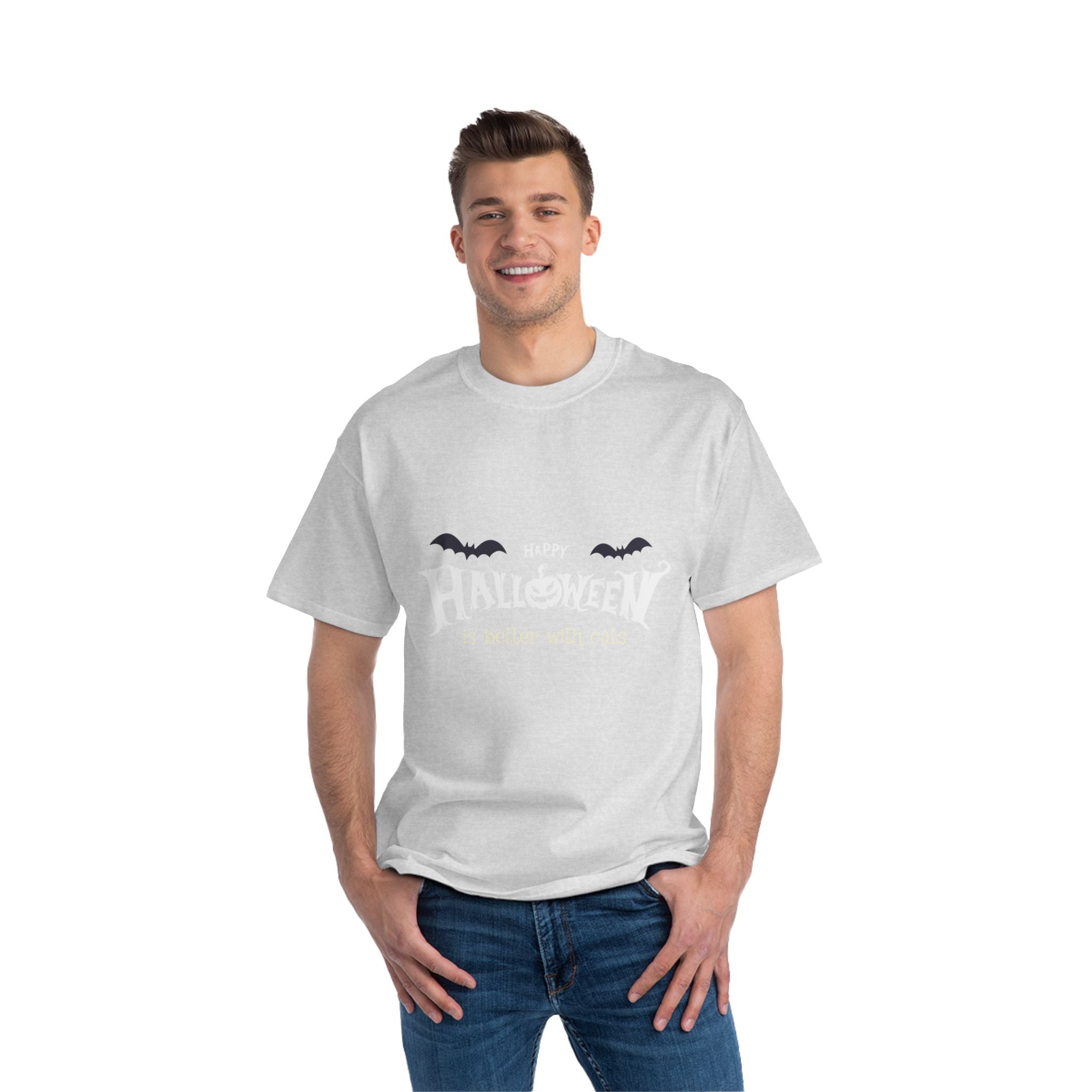 Halloween with Witch's Cats | Beefy-T®  Short-Sleeve T-Shirt