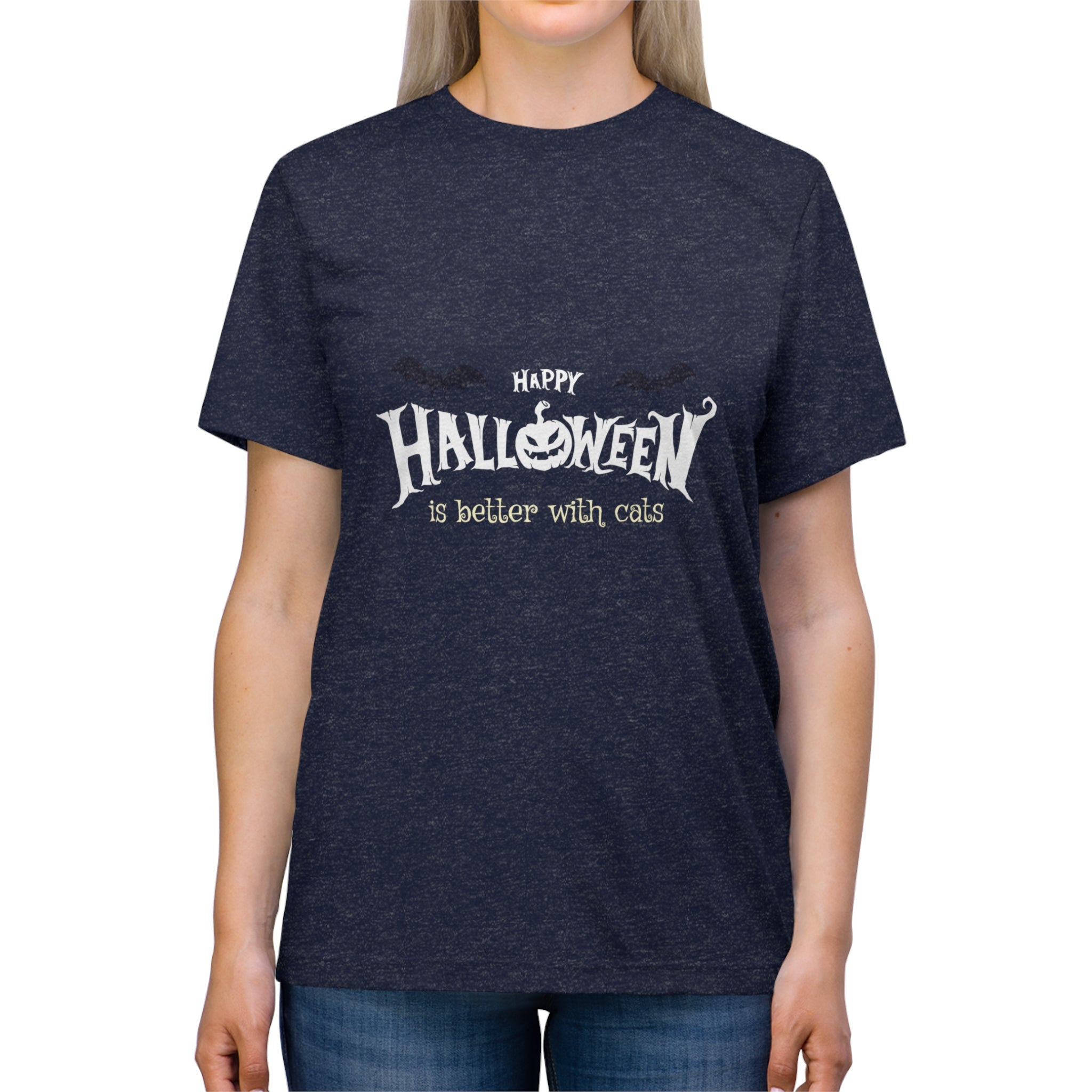 Halloween with Witch's Cats | Unisex Triblend Tee