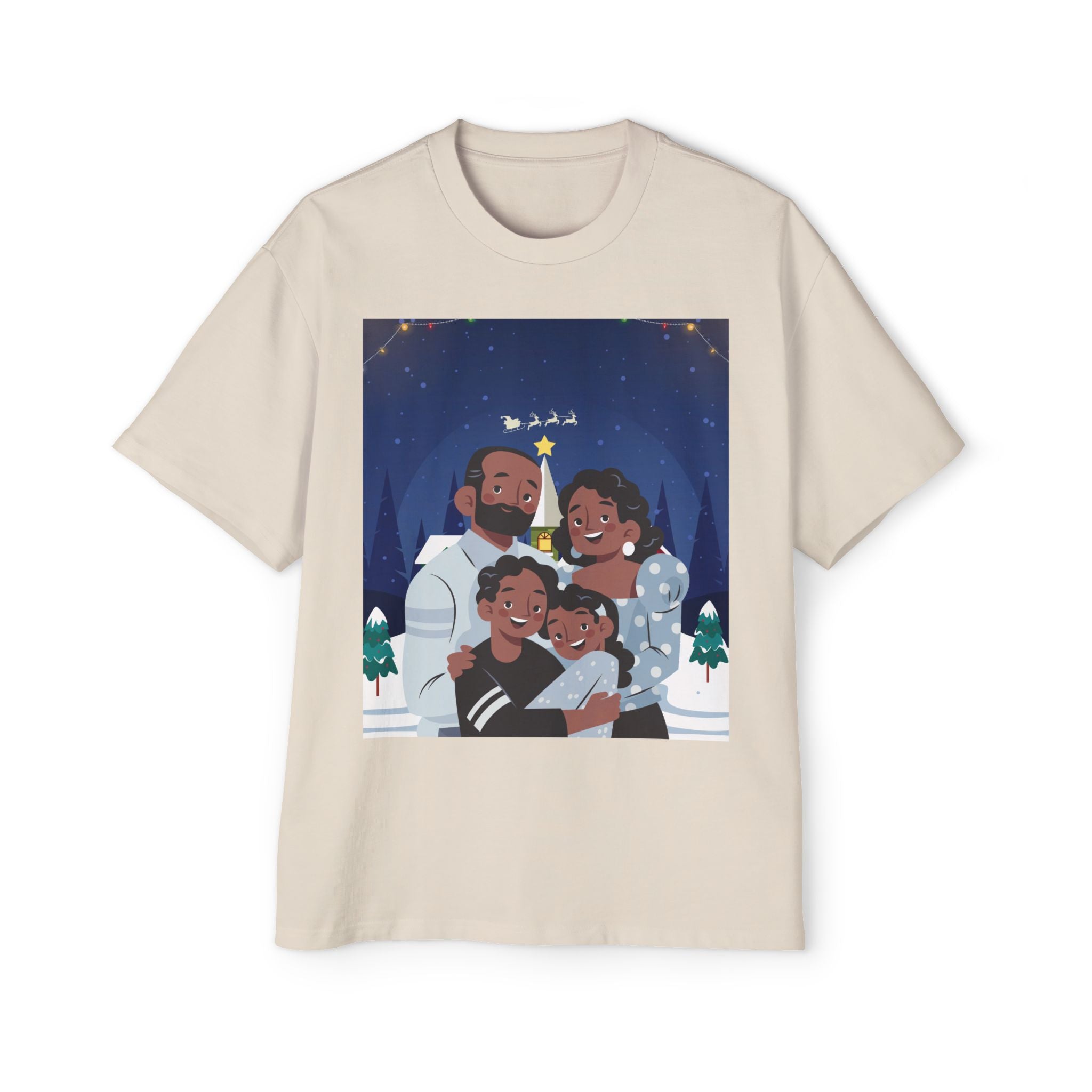 Happy Christmas Family | Men's Heavy Oversized Tee