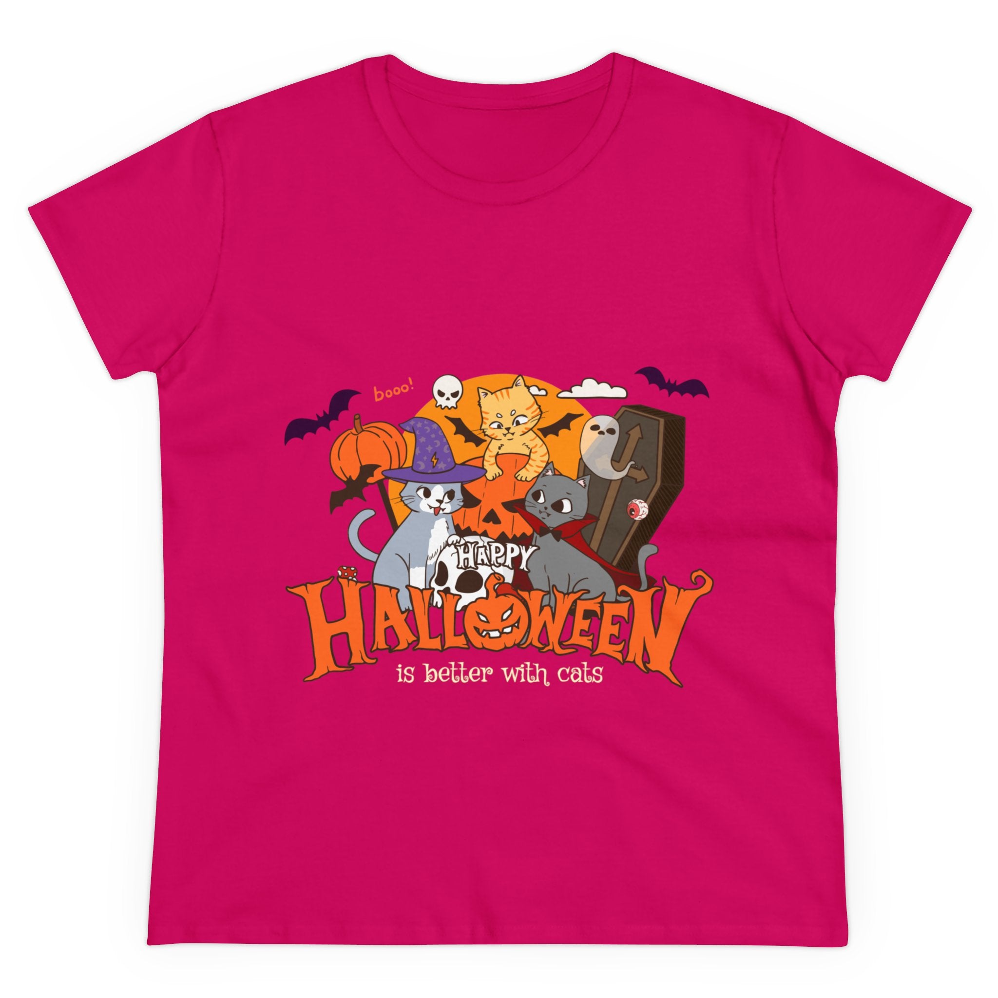 Halloween is Better with Cats | Women's Midweight Cotton Tee