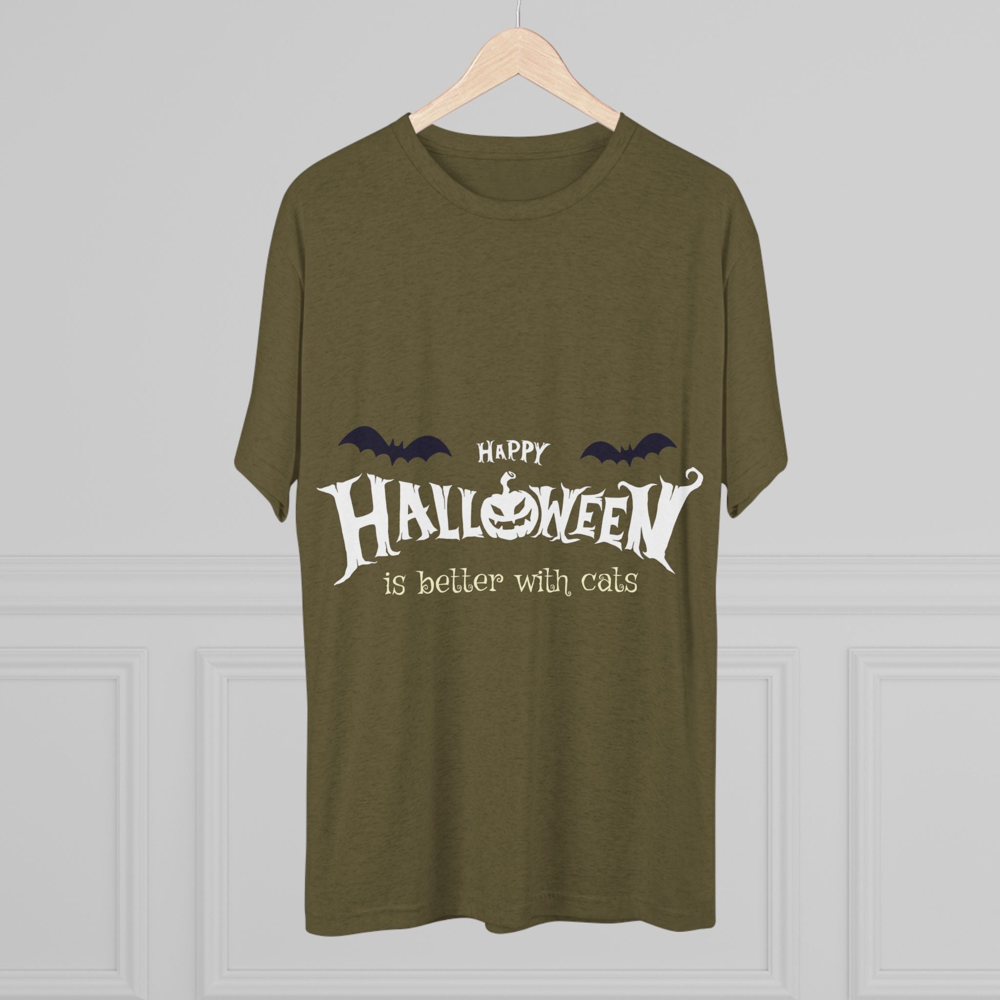 Halloween with Witch's Cats | Unisex Tri-Blend Crew Tee