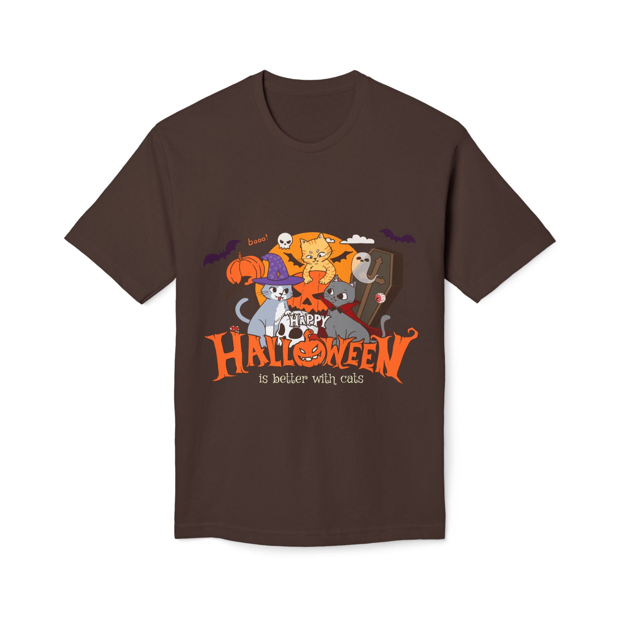 Halloween is Better with Cats | Unisex Midweight T-shirt, Made in US