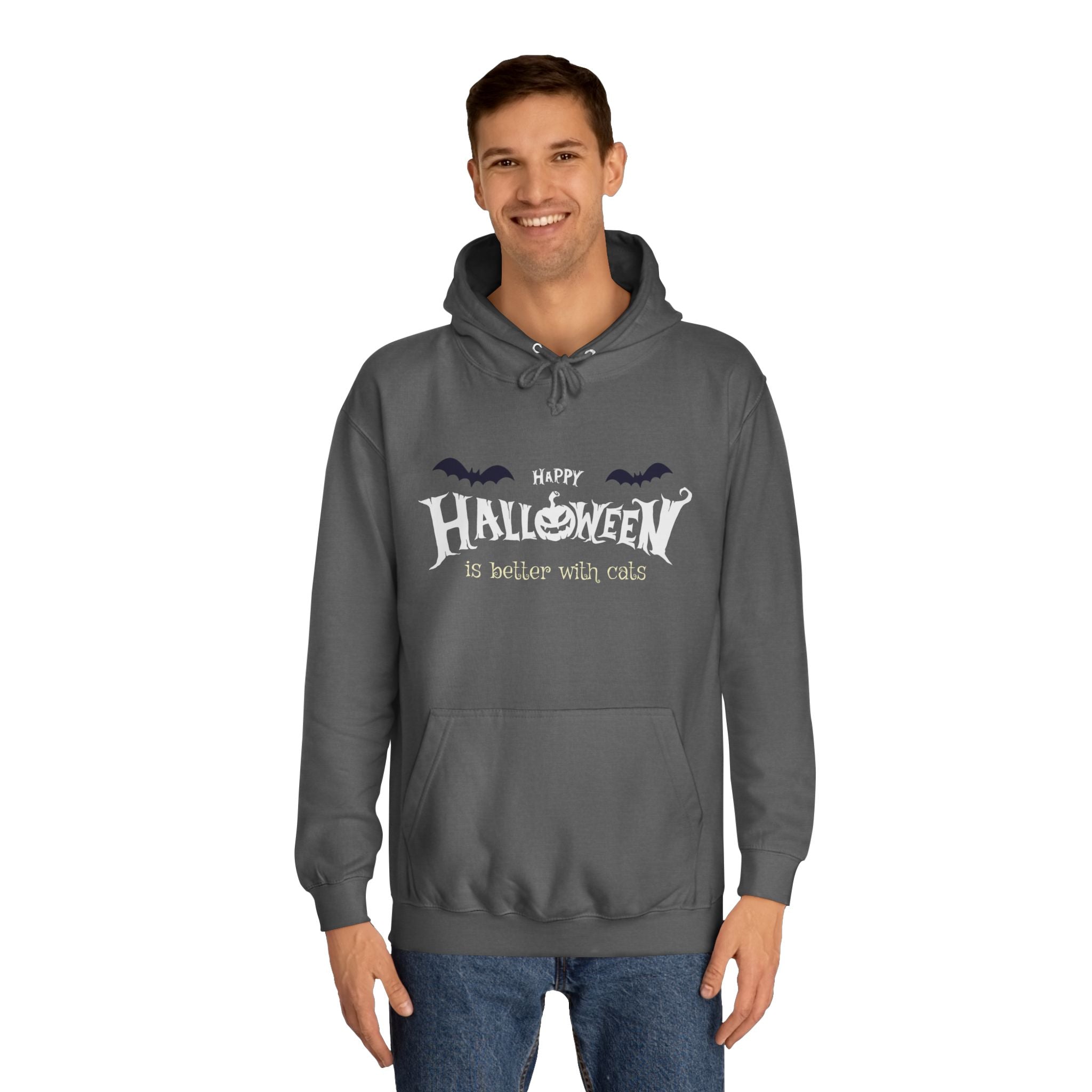 Halloween with Witch's Cats | Unisex College Hoodie